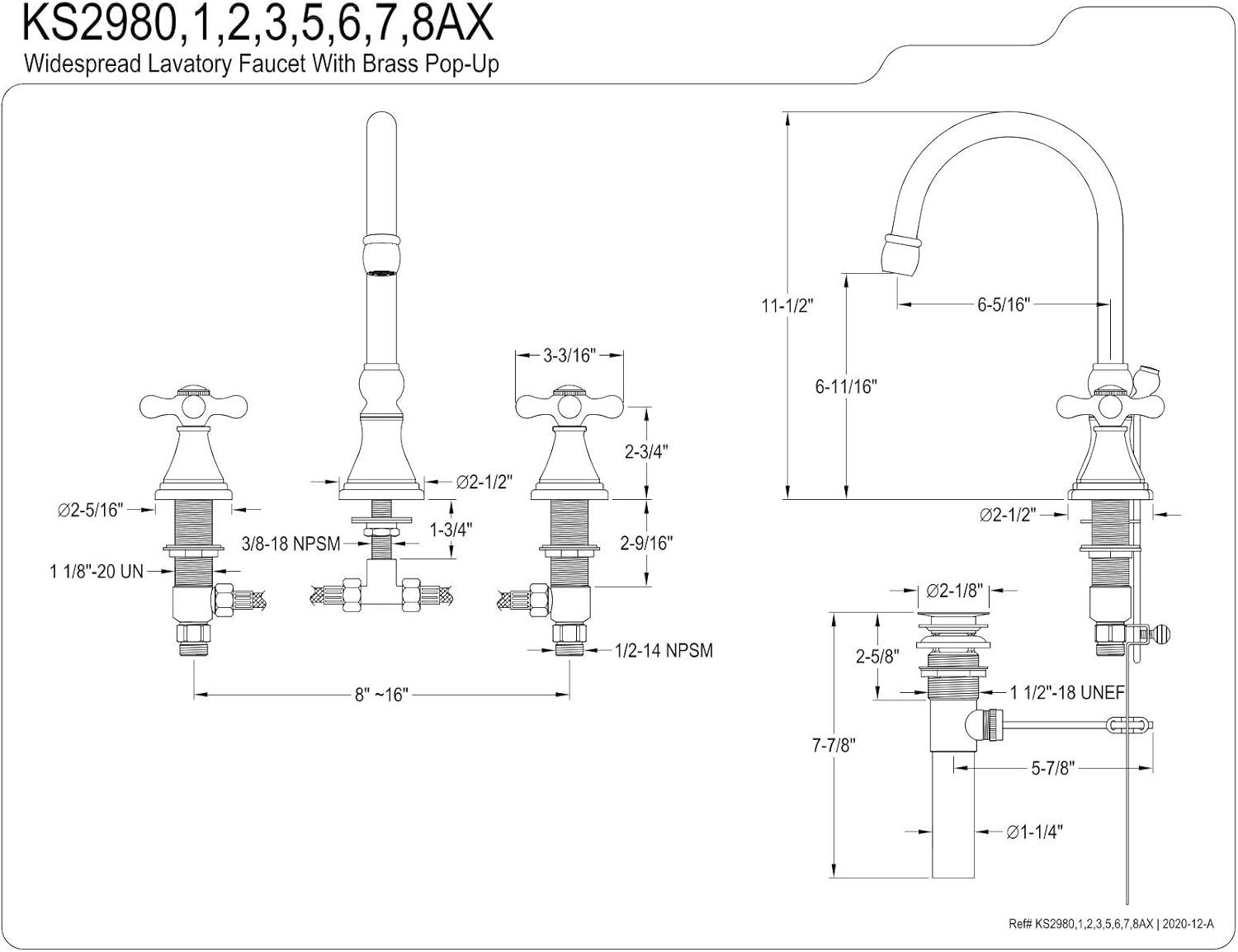 Kingston Brass Widespread Bathroom Faucet