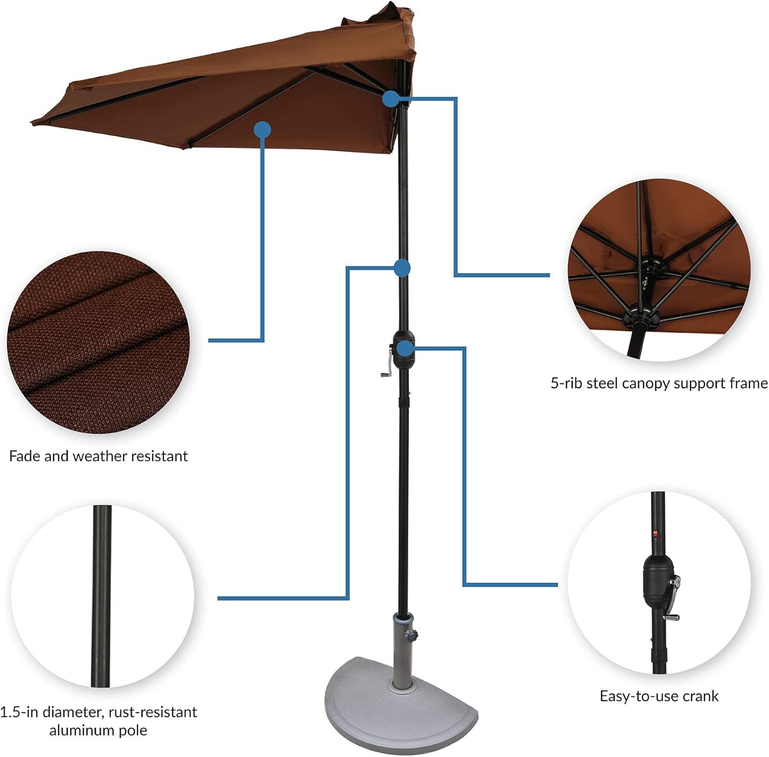 Island Umbrella Lanai 9-ft Half Umbrella in Polyester