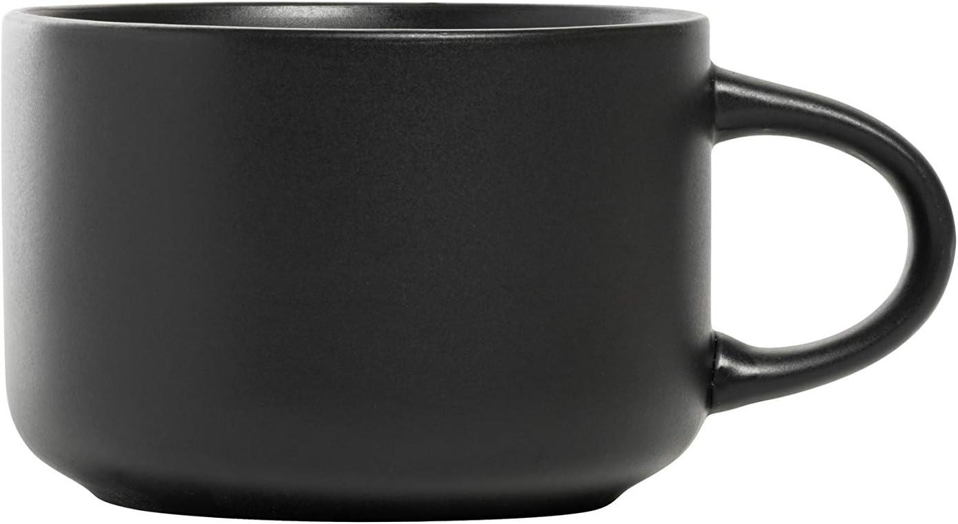 Black Matte Ceramic 16-Piece Dinnerware Set, Service for 4