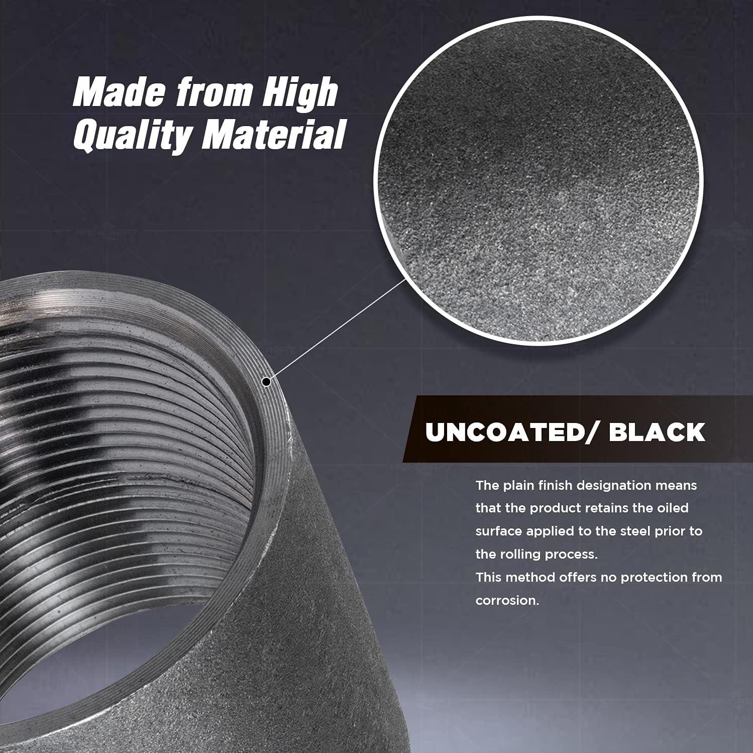 1/2" Black Coated Merchant Steel Straight Coupling