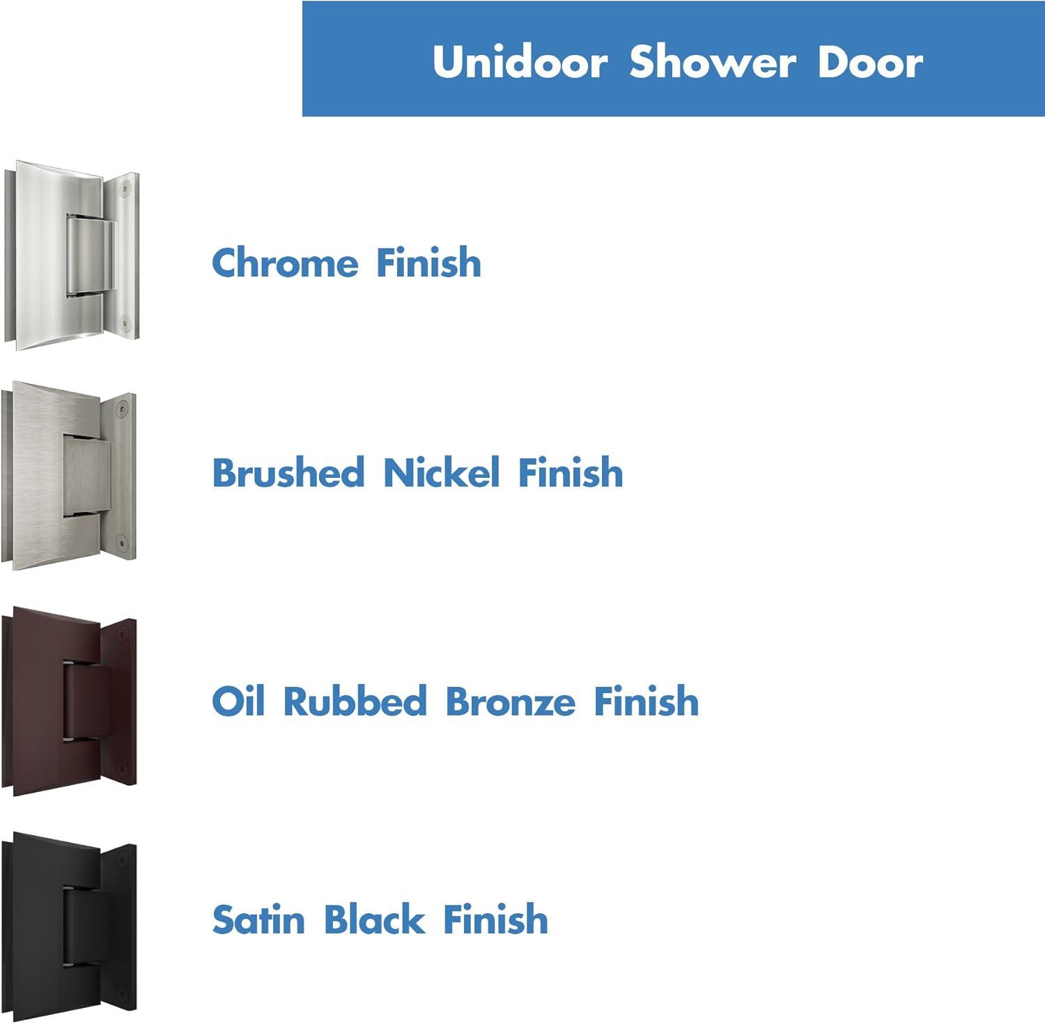 DreamLine Unidoor Plus 58-58 1/2 in. W x 72 in. H Frameless Hinged Shower Door with 34 in. Half Panel in Chrome, SHDR-24283034-01