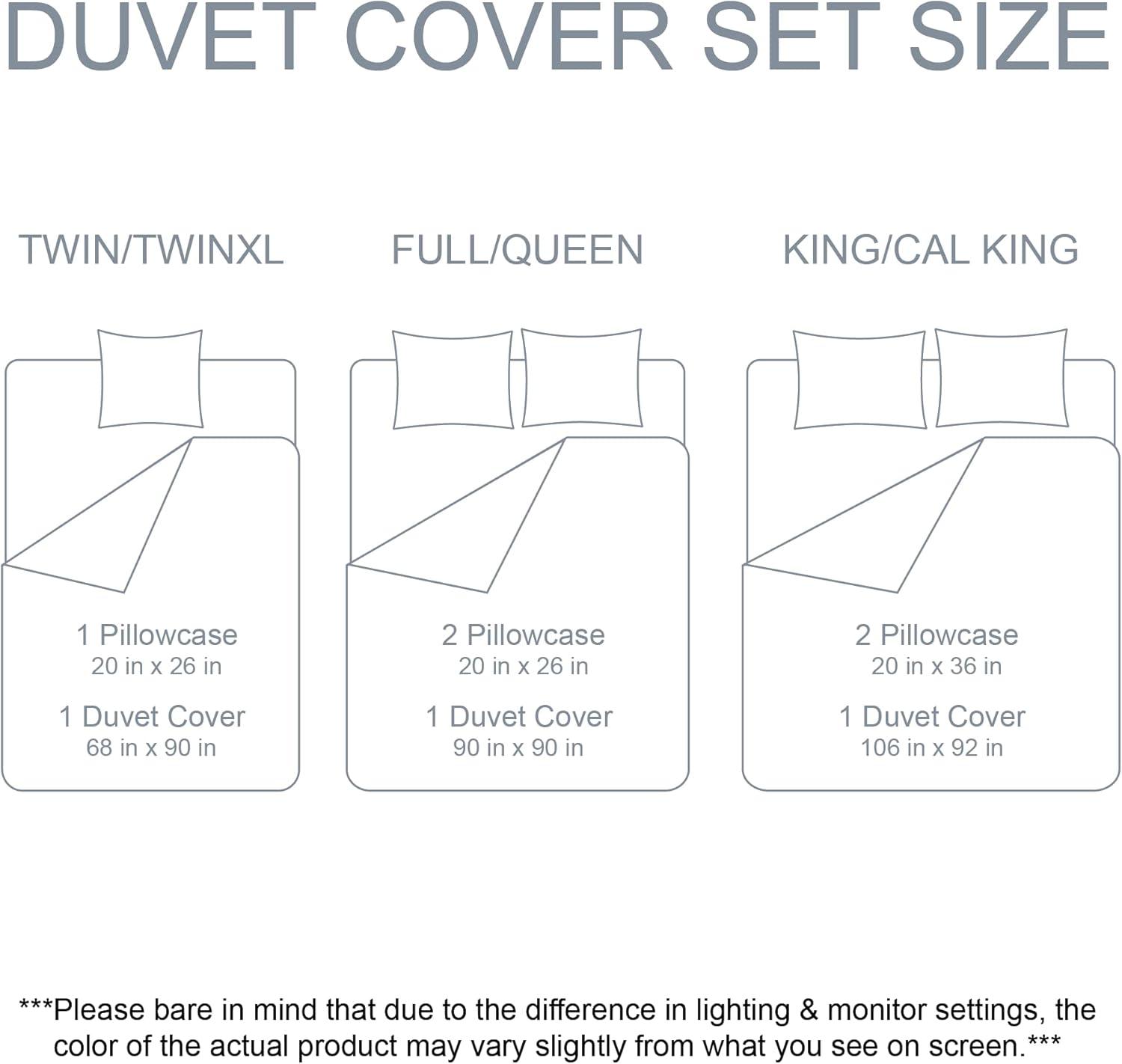 3PC Pink/White Full/Queen (90" x 90") 2 in 1 Reversible Duvet Cover & Sham Set (Comforter not Included)