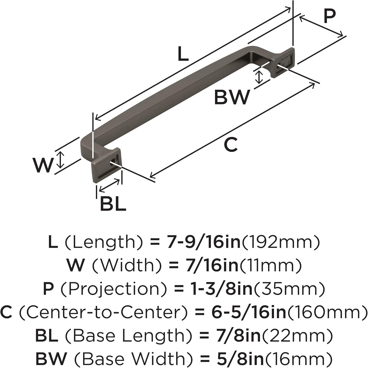 Amerock Westerly 6-5/16 inch (160mm) Center-to-Center Graphite Cabinet Pull