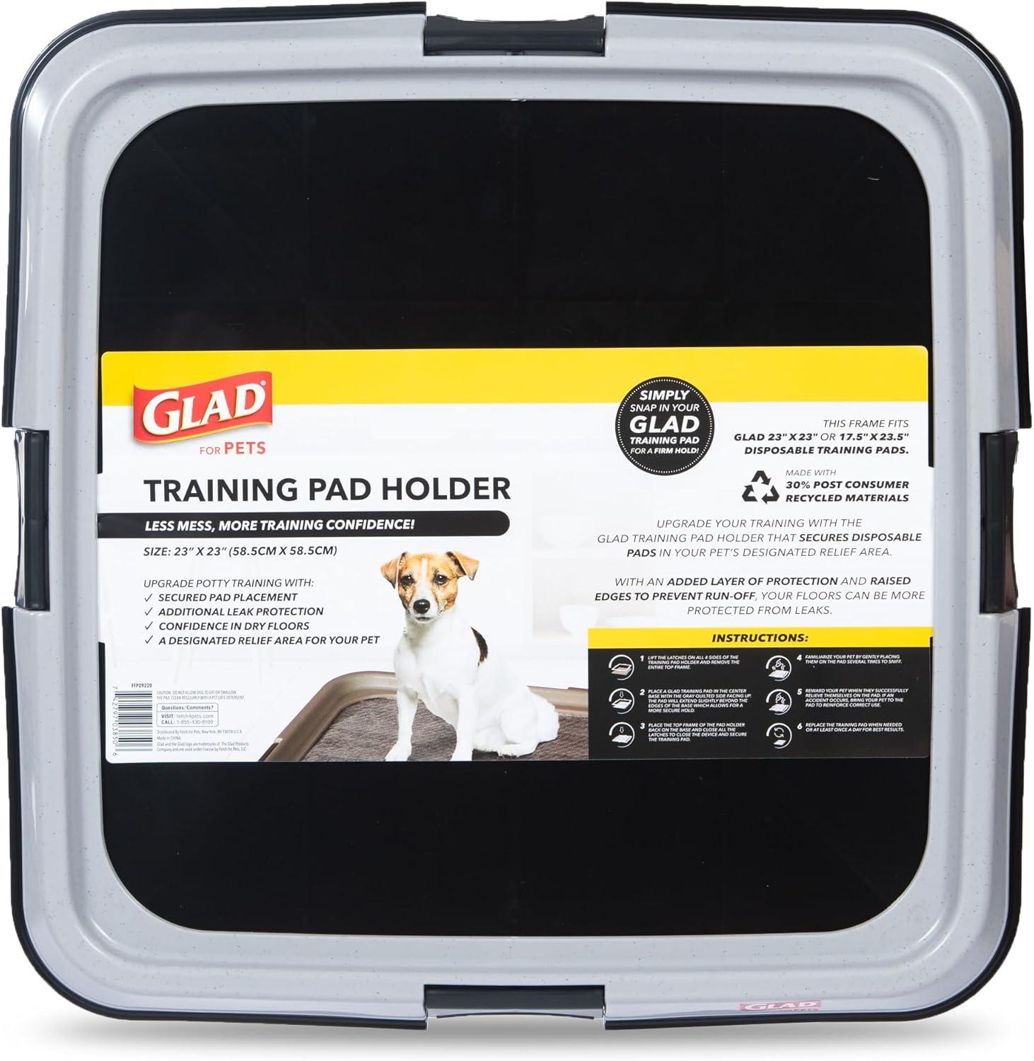GLAD For Pets Dog Training Pad Potty Training Pad Holder with Leak Protection 23"x23"