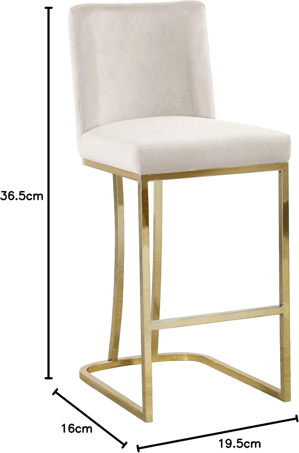 Meridian Furniture Heidi Cream Velvet Stool