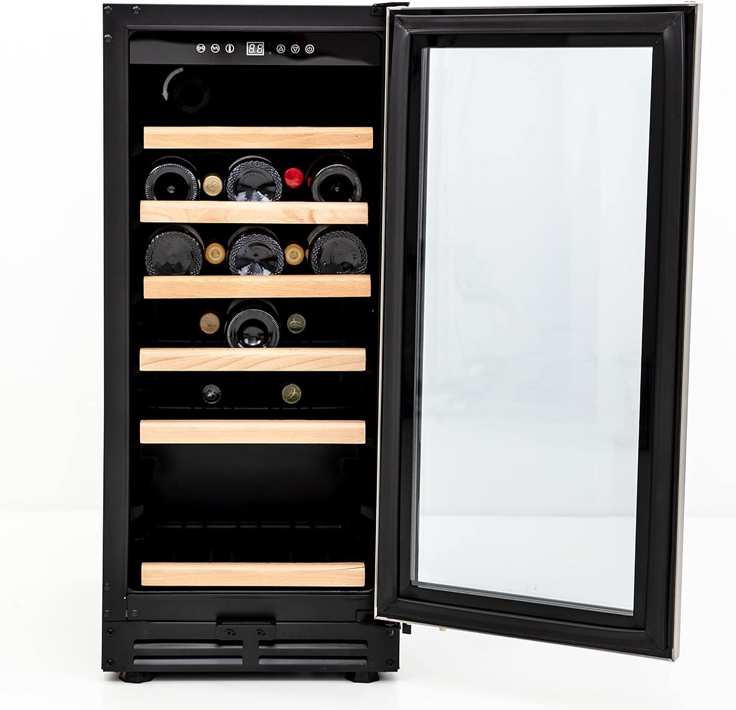 Avanti 30-Bottle Black and Stainless Steel Freestanding Wine Cooler