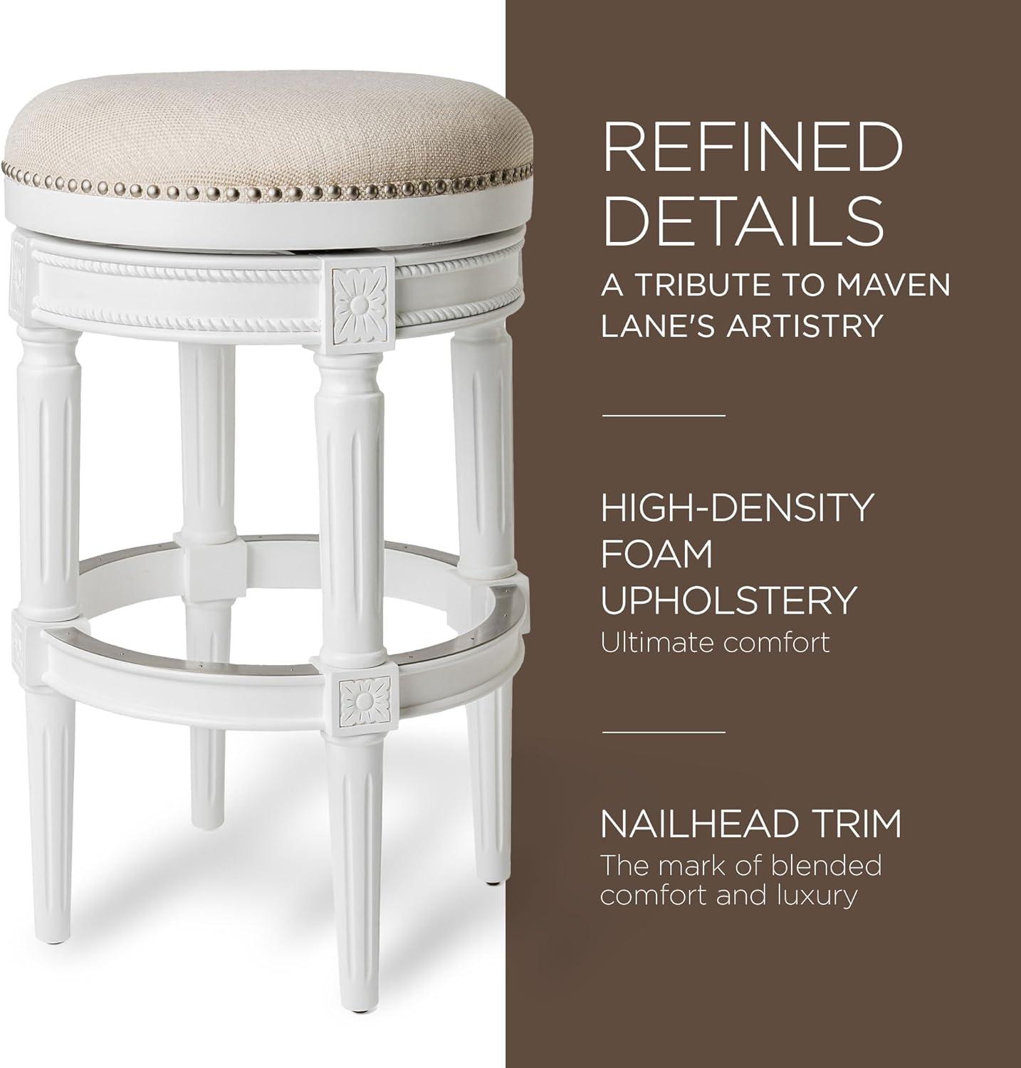 Maven Lane Pullman Backless Bar Stool with Fabric Upholstery