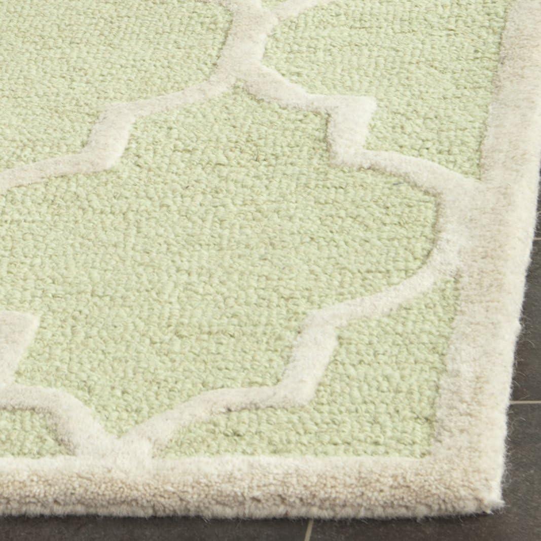 SAFAVIEH Cambridge Kevin Geometric Wool Area Rug, Light Green/Ivory, 2' x 3'