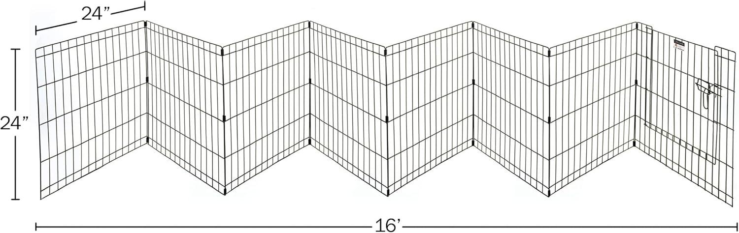 Puppy Playpen - Foldable Metal Exercise Enclosure with Eight 24-Inch Panels - Indoor/Outdoor Fence for Dogs, Cats, or Small Animals by PETMAKER