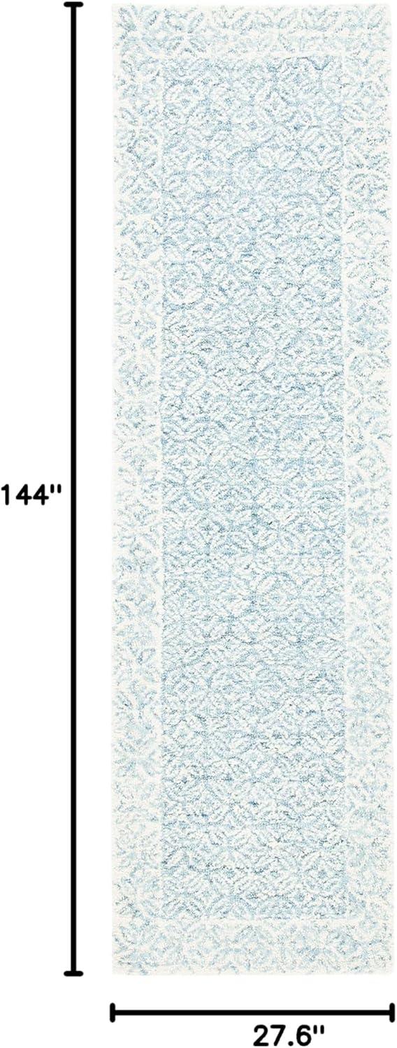 SAFAVIEH Abstract Annandale Geometric Runner Rug, Blue/Ivory, 2'3" x 12'