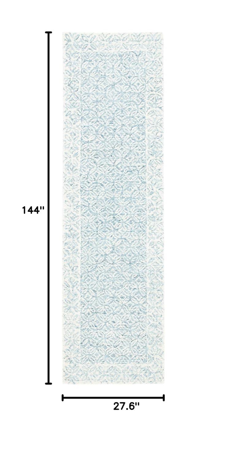 SAFAVIEH Abstract Annandale Geometric Runner Rug, Blue/Ivory, 2'3" x 12'