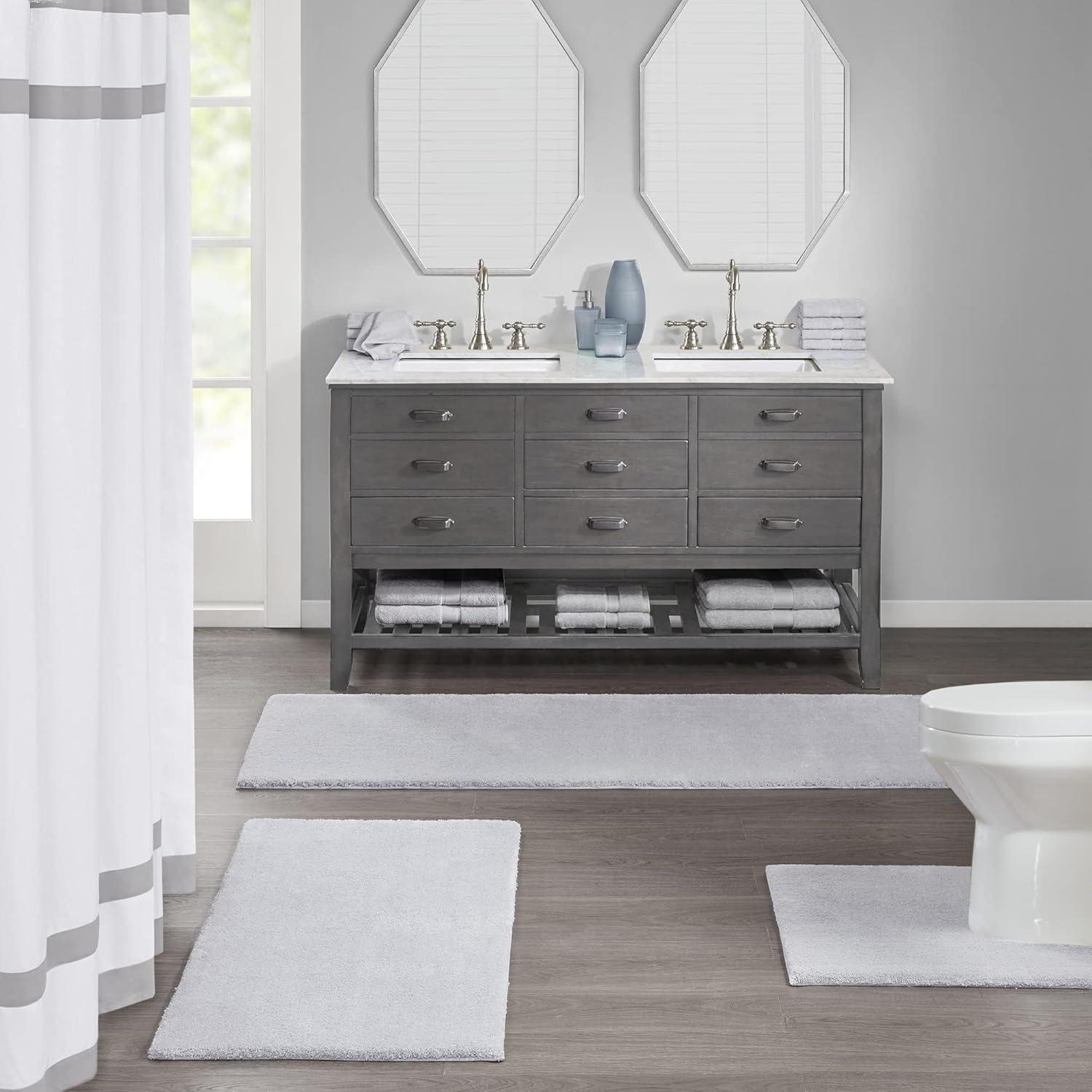 Madison Park Signature Marshmallow Quick Dry Bath Rug with Non-Slip Backing
