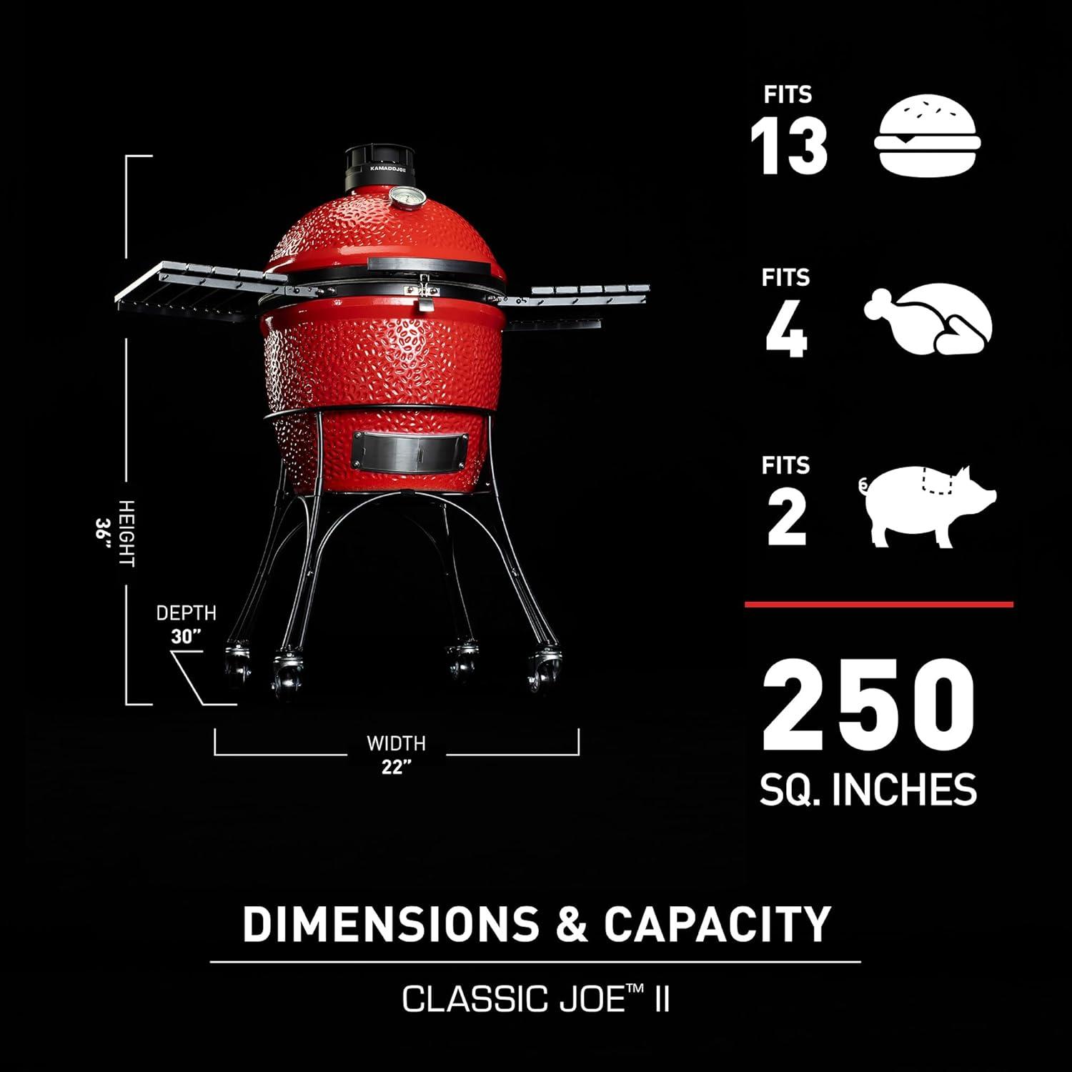 Blaze Red Ceramic Charcoal Grill with Stainless Steel Grates