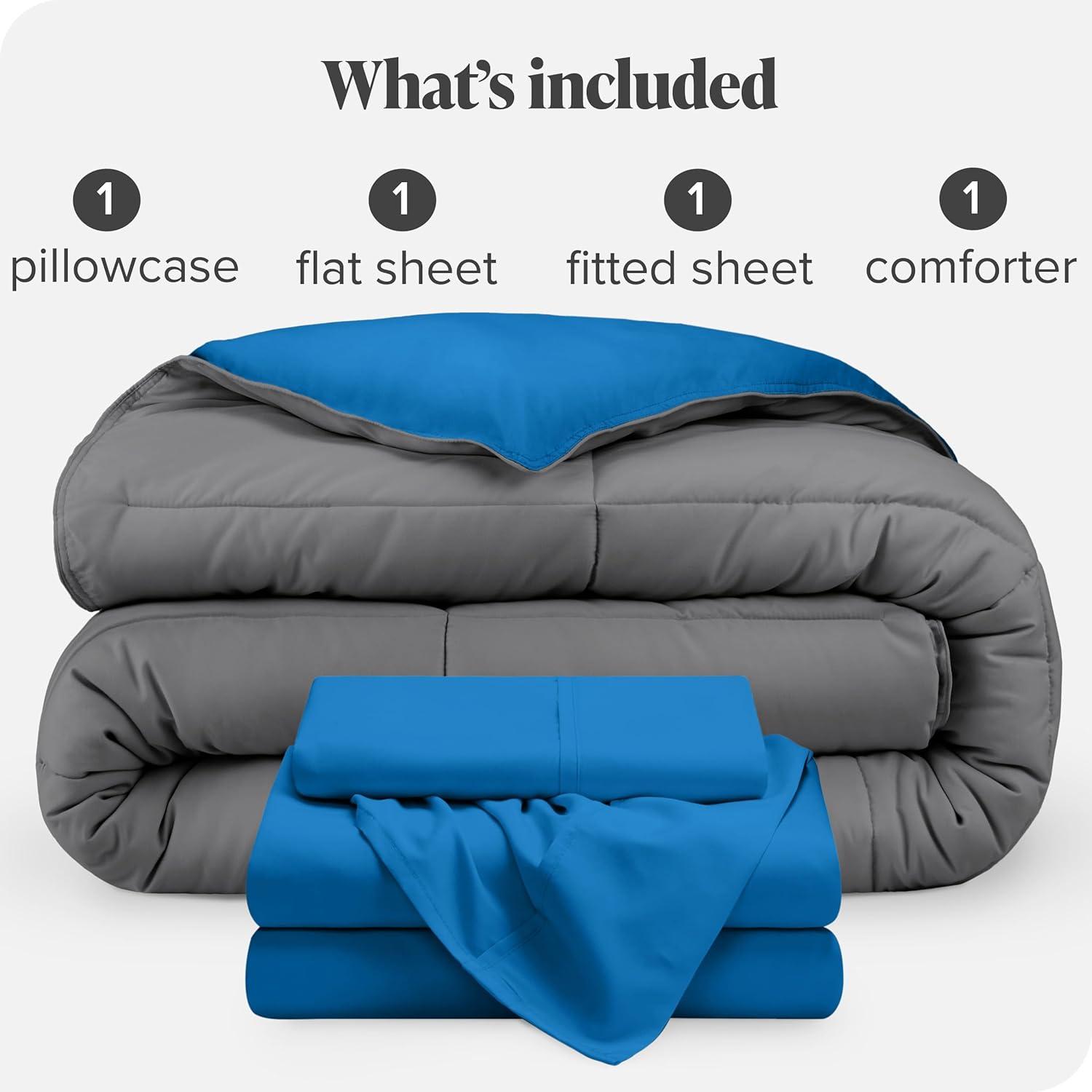 Bare Home 1800 Premium Microfiber Reversible Bed-In-A-Bag