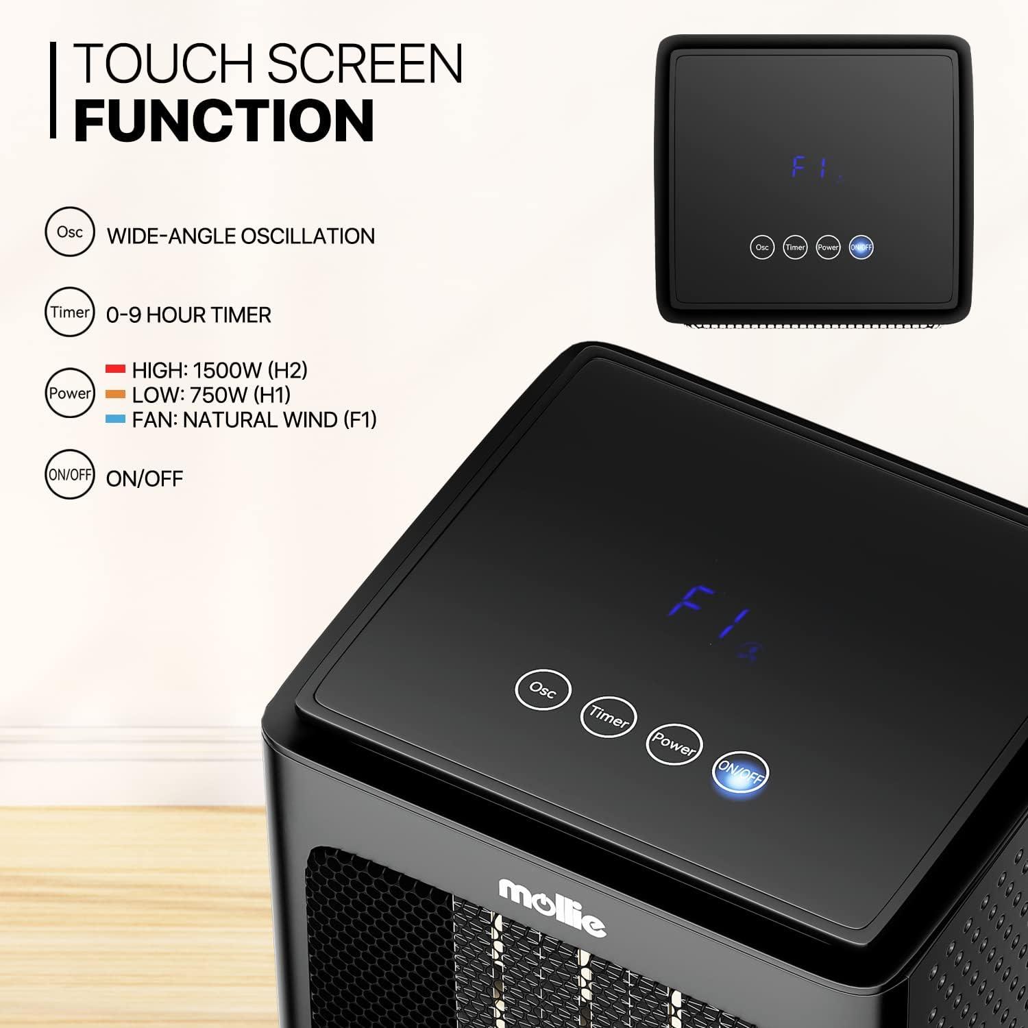 MoNiBloom MoNiBloom 1500 Watt 5110 BTU Electric Compact Space Heater , Remote Included and with Digital Display