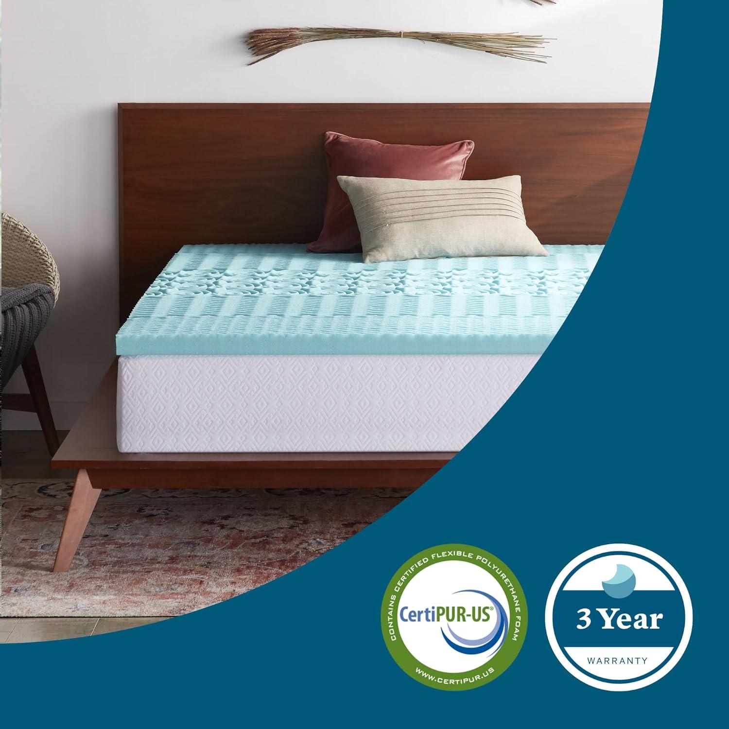 Twin Gel Infused Memory Foam Mattress Topper