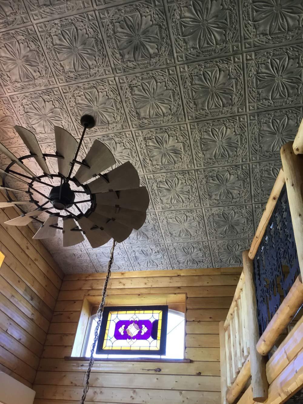 FromPlainToBeautifulInHours Milan 24'' L x 24'' W Textured PVC Drop-In & Glue Up Ceiling Tile Ceiling Tile (Set of 25)