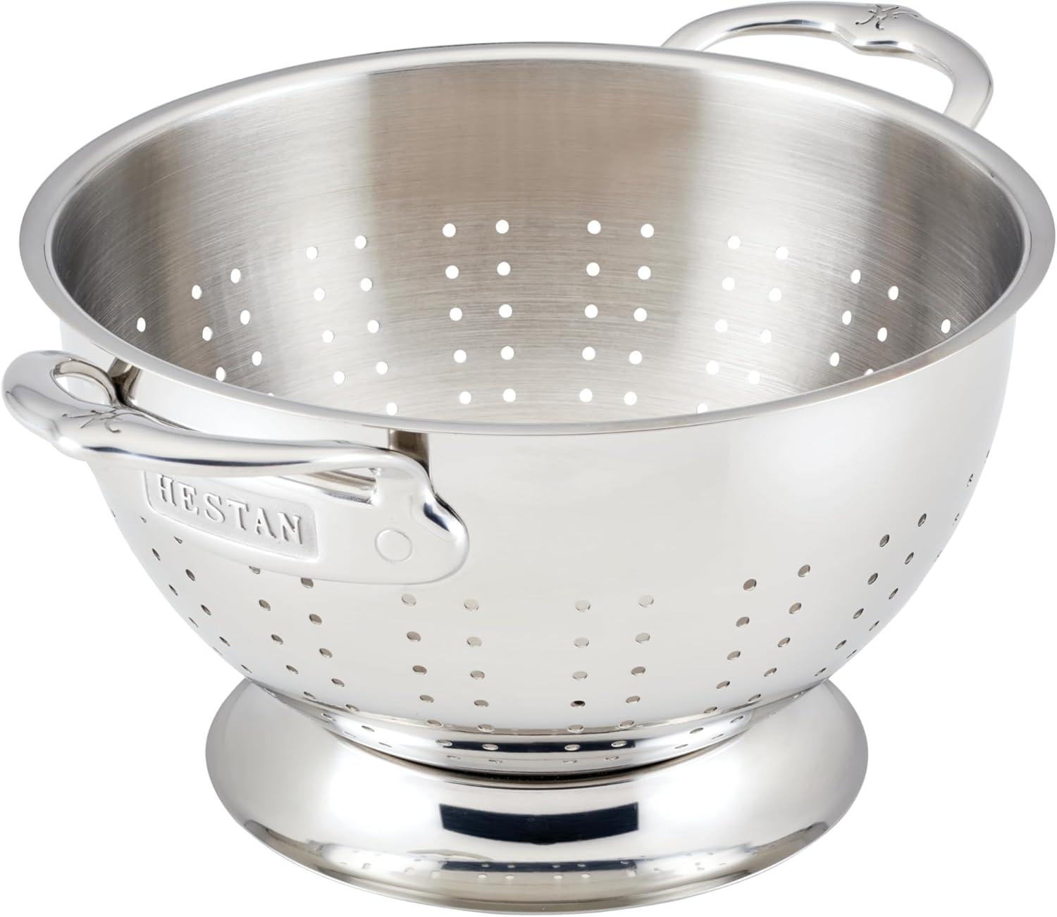 3-Quart Silver Stainless Steel Colander with Handles