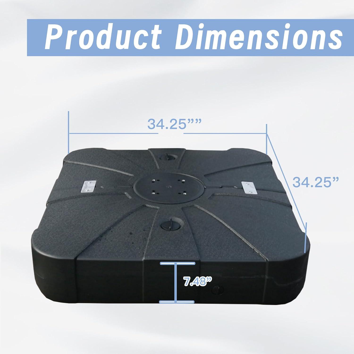 Spaco Umbrella Base, 260 lbs Offset Patio Umbrella Base with Wheels Sand Water Filled for Outdoor Patio Market Table Umbrella