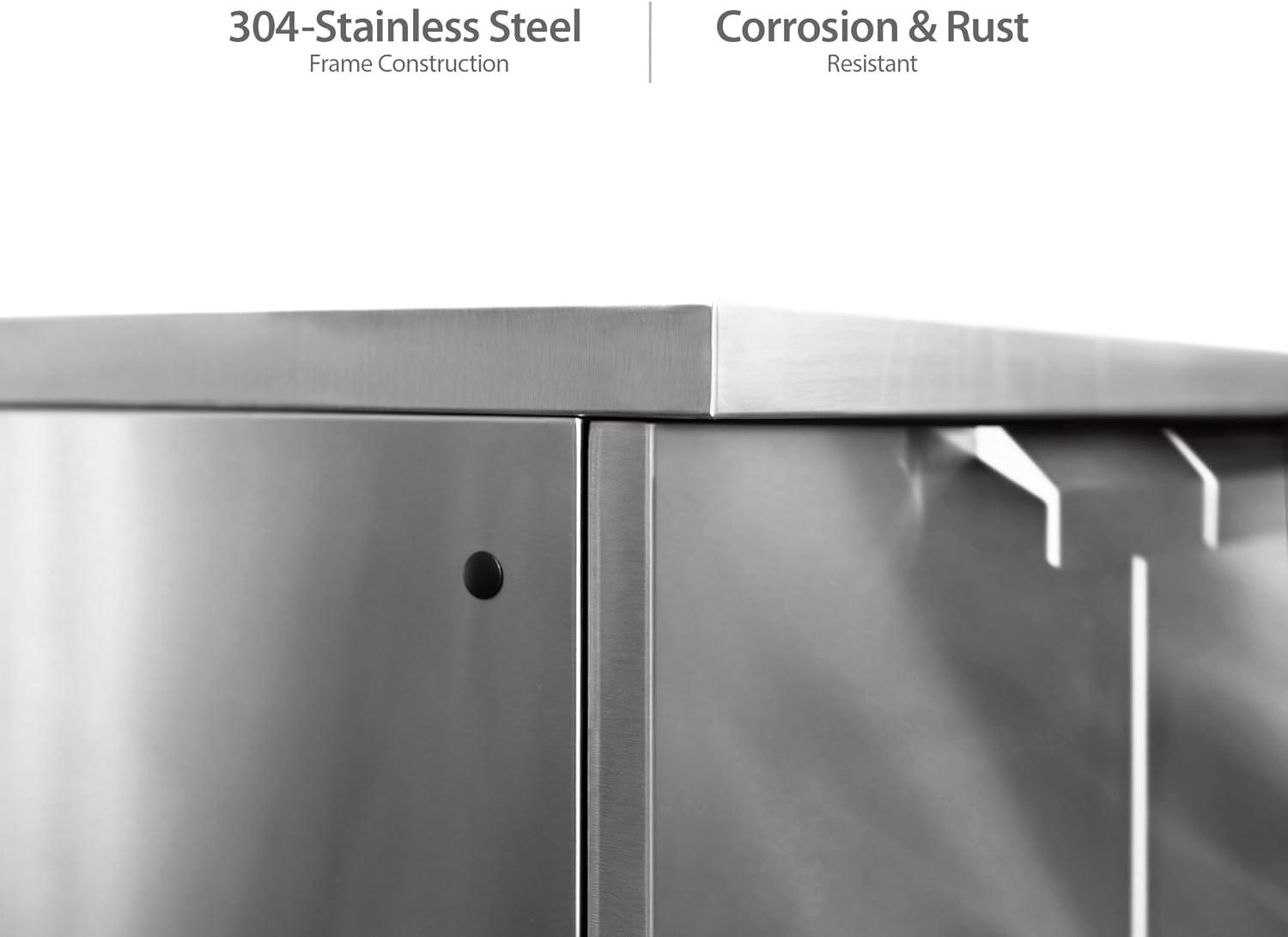 Outdoor Kitchen Stainless Steel 64" W x 24" D x 36.5" H 2-Piece Modular Cabinet Set