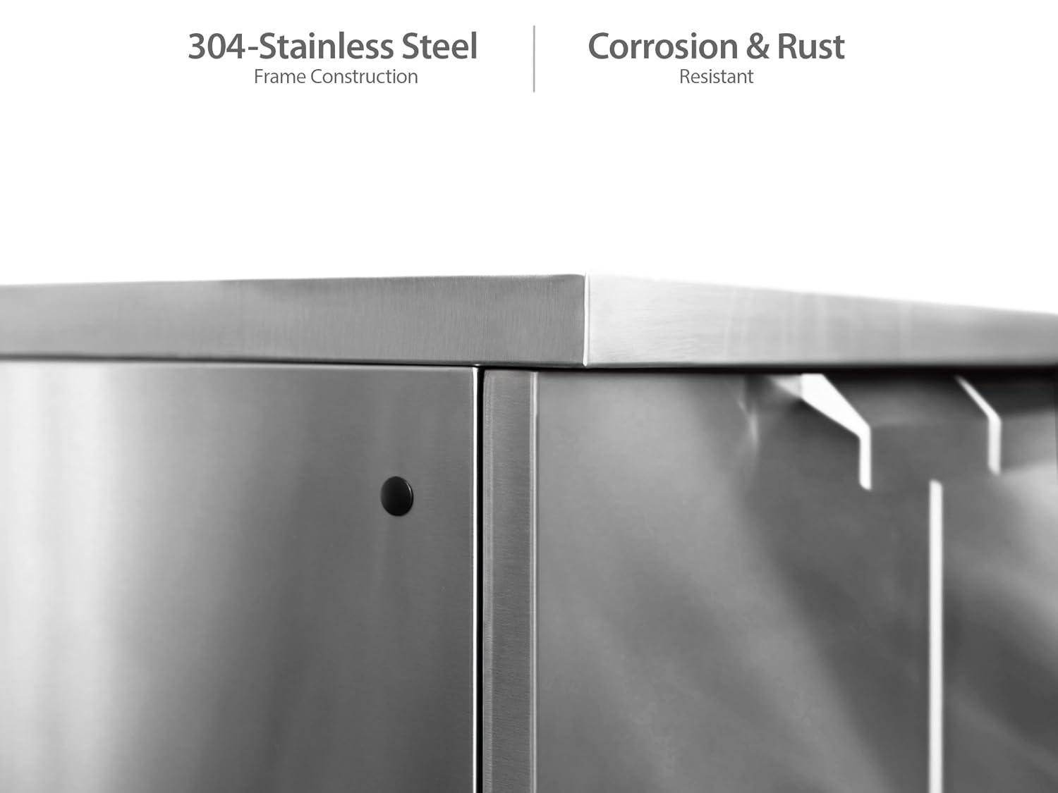 Outdoor Kitchen Stainless Steel 64" W x 24" D x 36.5" H 2-Piece Modular Cabinet Set