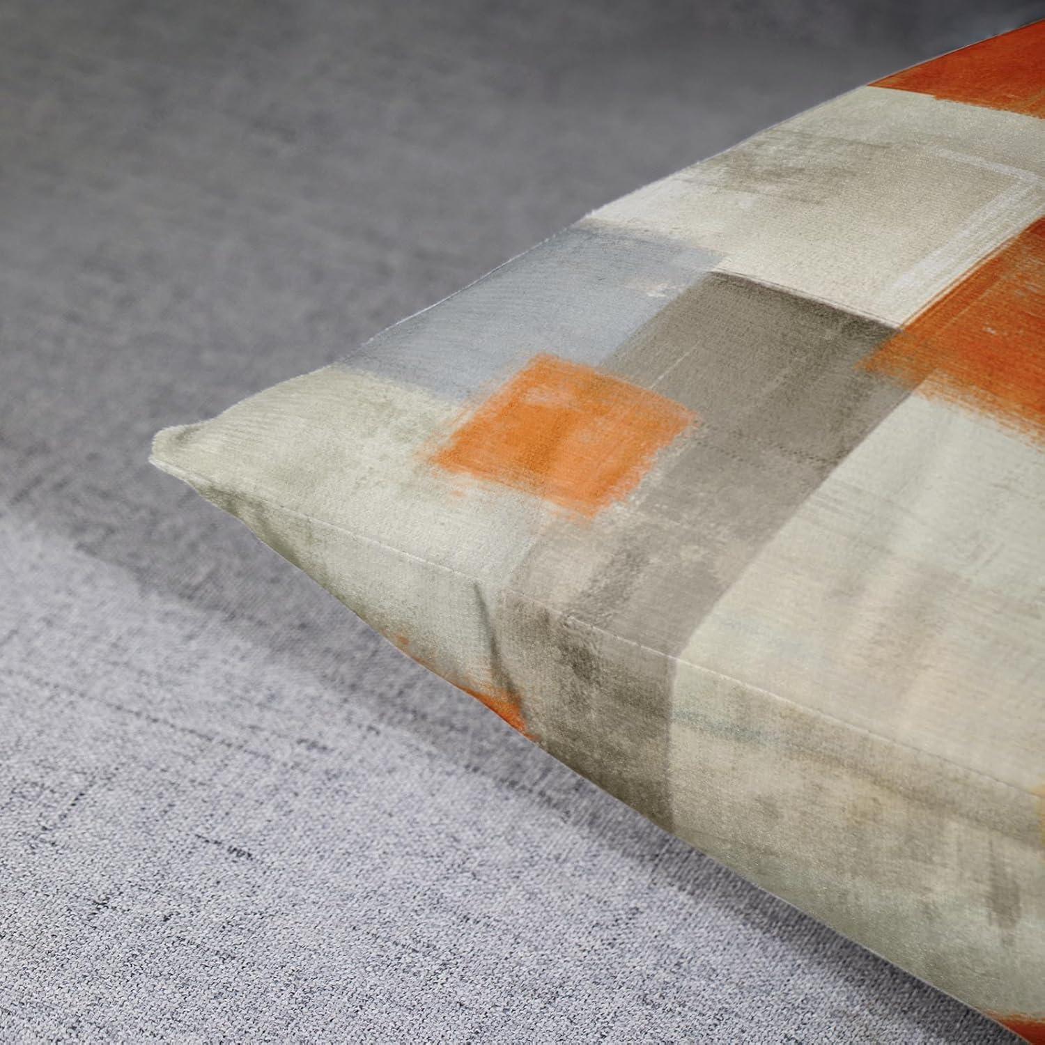 Emvency Set of 2 Blue White and Gray Throw Pillow Covers Modern Abstract Painting Decorative Sofa Pillow Cases Home Decor Standard Square 16x16 Inches Pillowcases