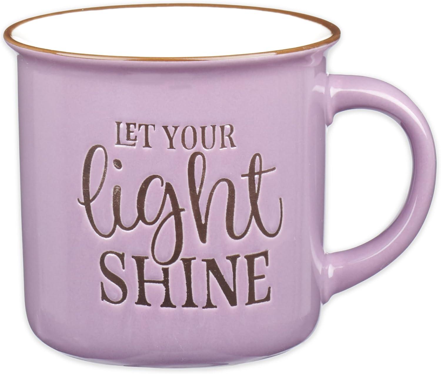 Lavender Ceramic Camp Style Coffee Mug with Inspirational Quote