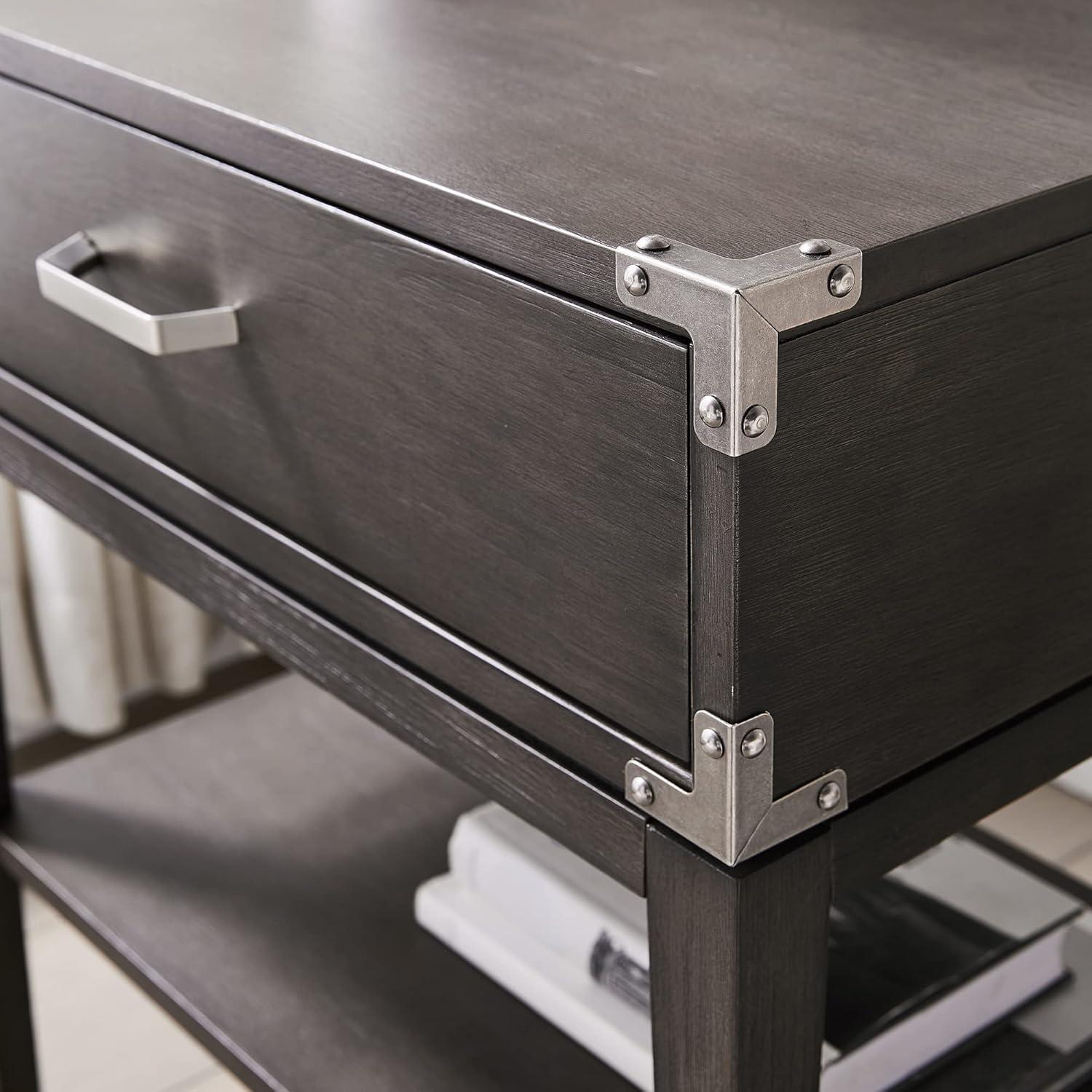 Red Barrel Studio® Beckett Solid + Manufactured Wood Side Table in Anthracite & Reviews | Wayfair