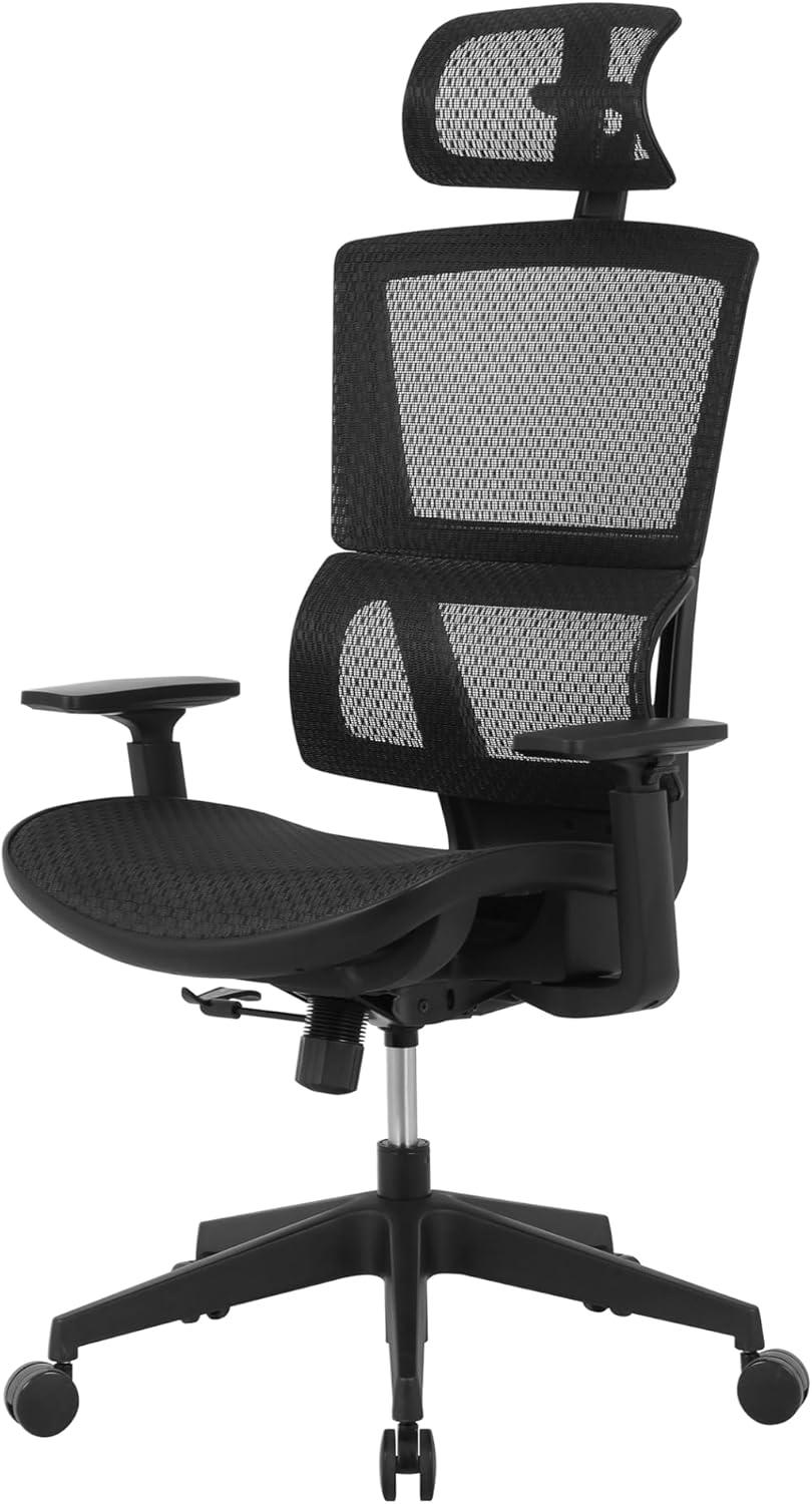 Realspace® Radano Mesh High-Back Executive Office Chair, Black, BIFMA Compliant