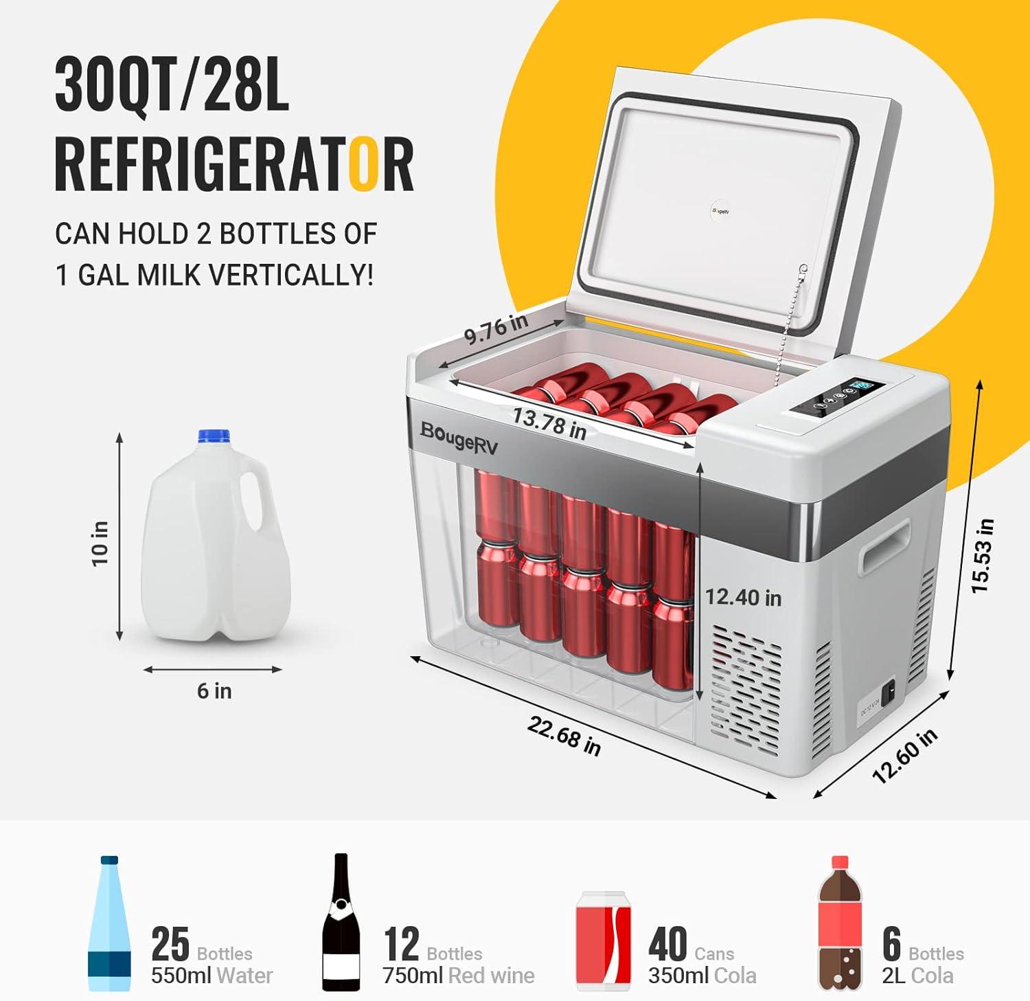 Gray 28-Liter Electric Portable Cooler with Smooth Exterior