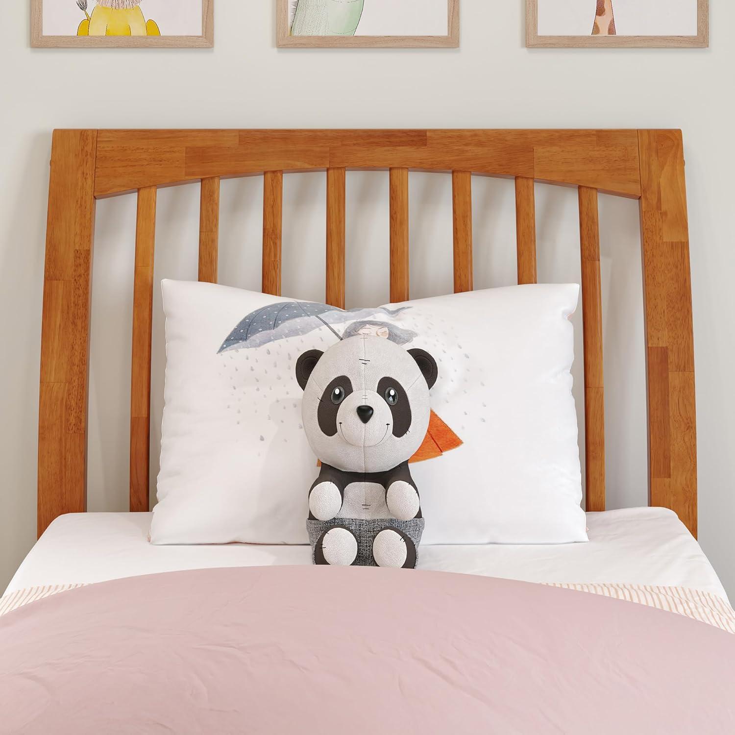 AFI Orleans Queen Solid Wood Low Profile Sleigh Platform Bed, Light Toffee