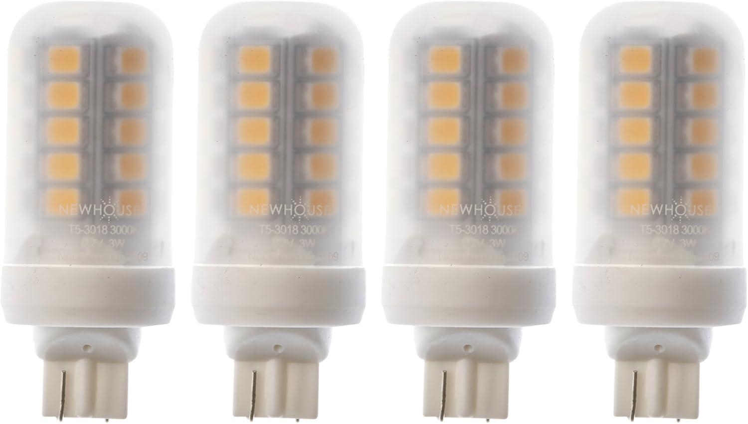 Newhouse Lighting 3W (18W Equivalent) T5 LED Bulb Halogen Replacement Lights, 280 Lumens, 12V, 3000K - 4 Pack
