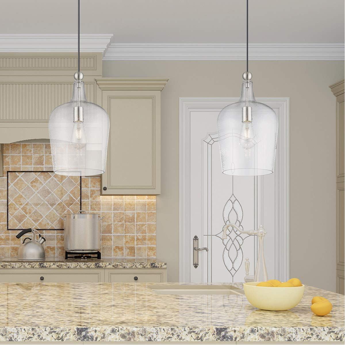 Livex Lighting Art Glass 1 - Light Pendant in  Brushed Nickel