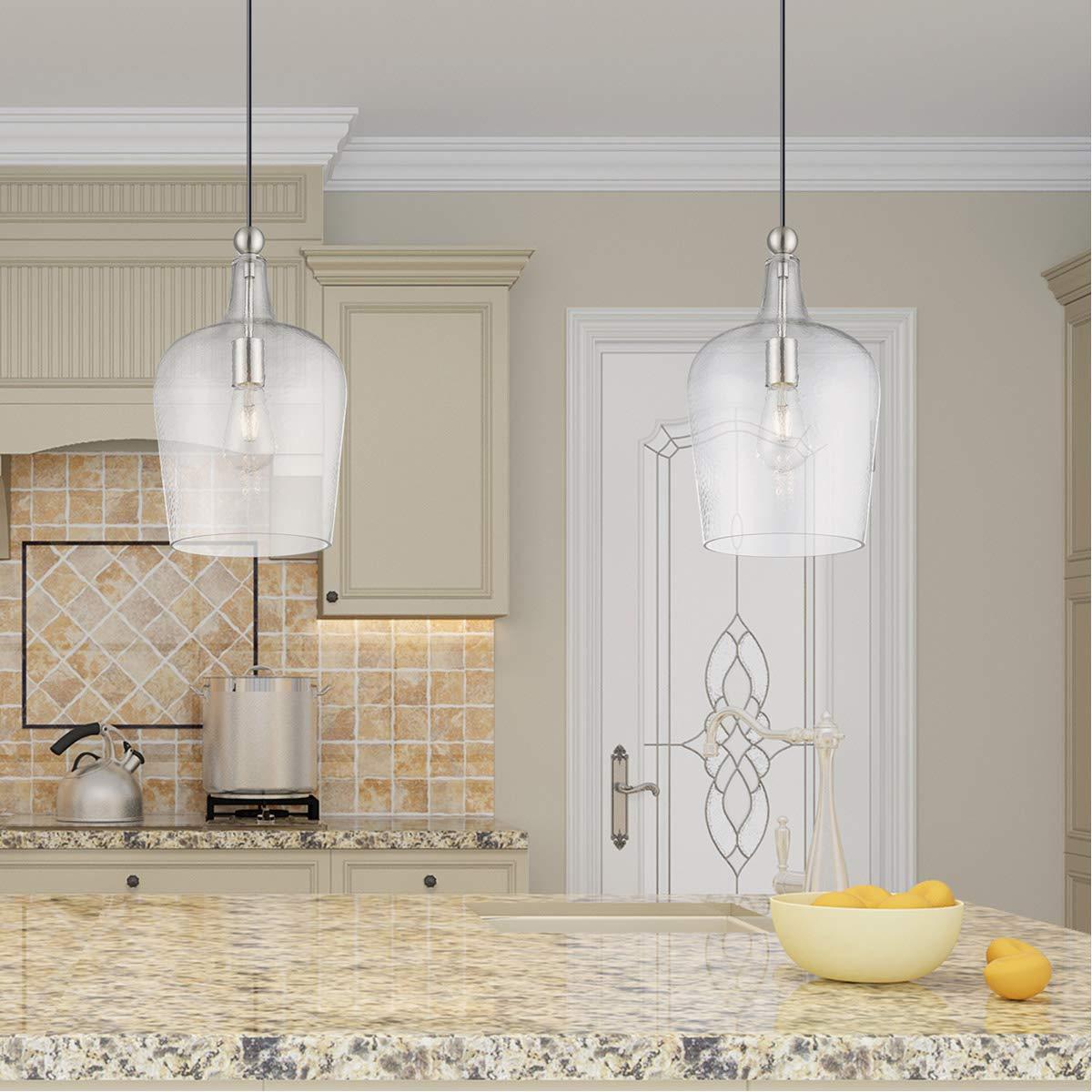 Livex Lighting Art Glass 1 - Light Pendant in  Brushed Nickel