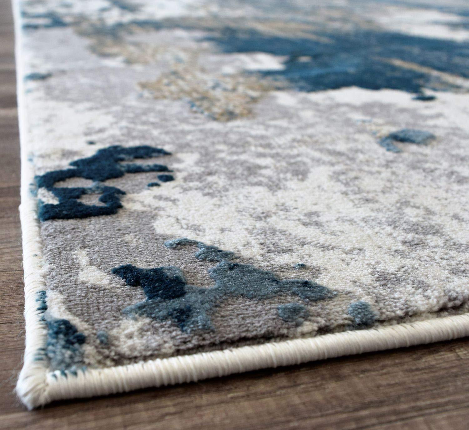 Navarra Auden Abstract Sapphire Blue Area Rug