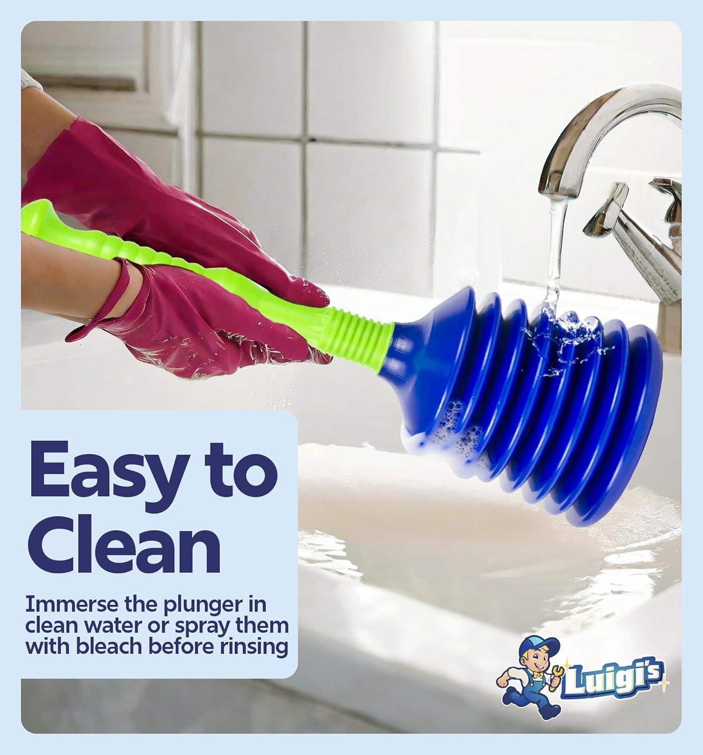 Luigi's Sink Drain Plunger - Ideal for Bathrooms, Kitchens, Sinks, Showers