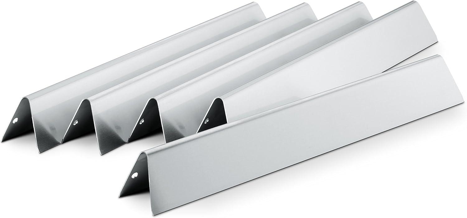 Weber 7620 Stainless Steel Flame Tamer Flavorizer Bars For Genesis 300 Series Gas Grills W/ Front Mounted Control Panel - 5-Pieces