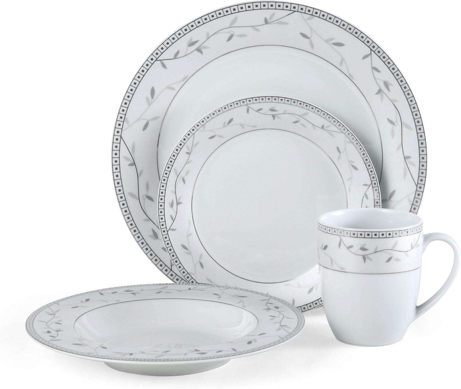 Fitz and Floyd Fitz and Floyd Platinum Vine 32-Piece Porcelain Dinnerware Set, Service for 8