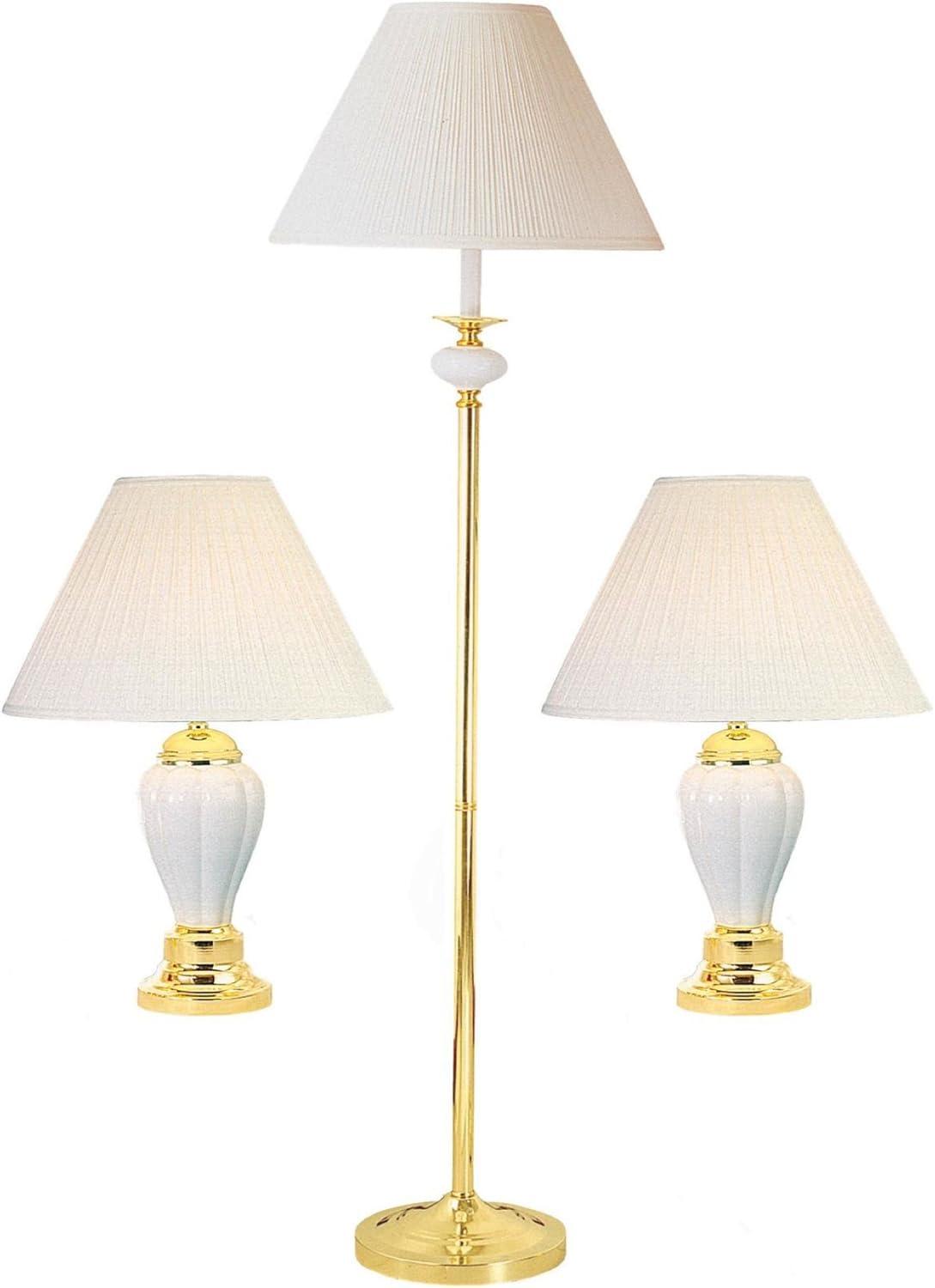 Elegant Gold and Black Ceramic Lamp Set with Polished Finish