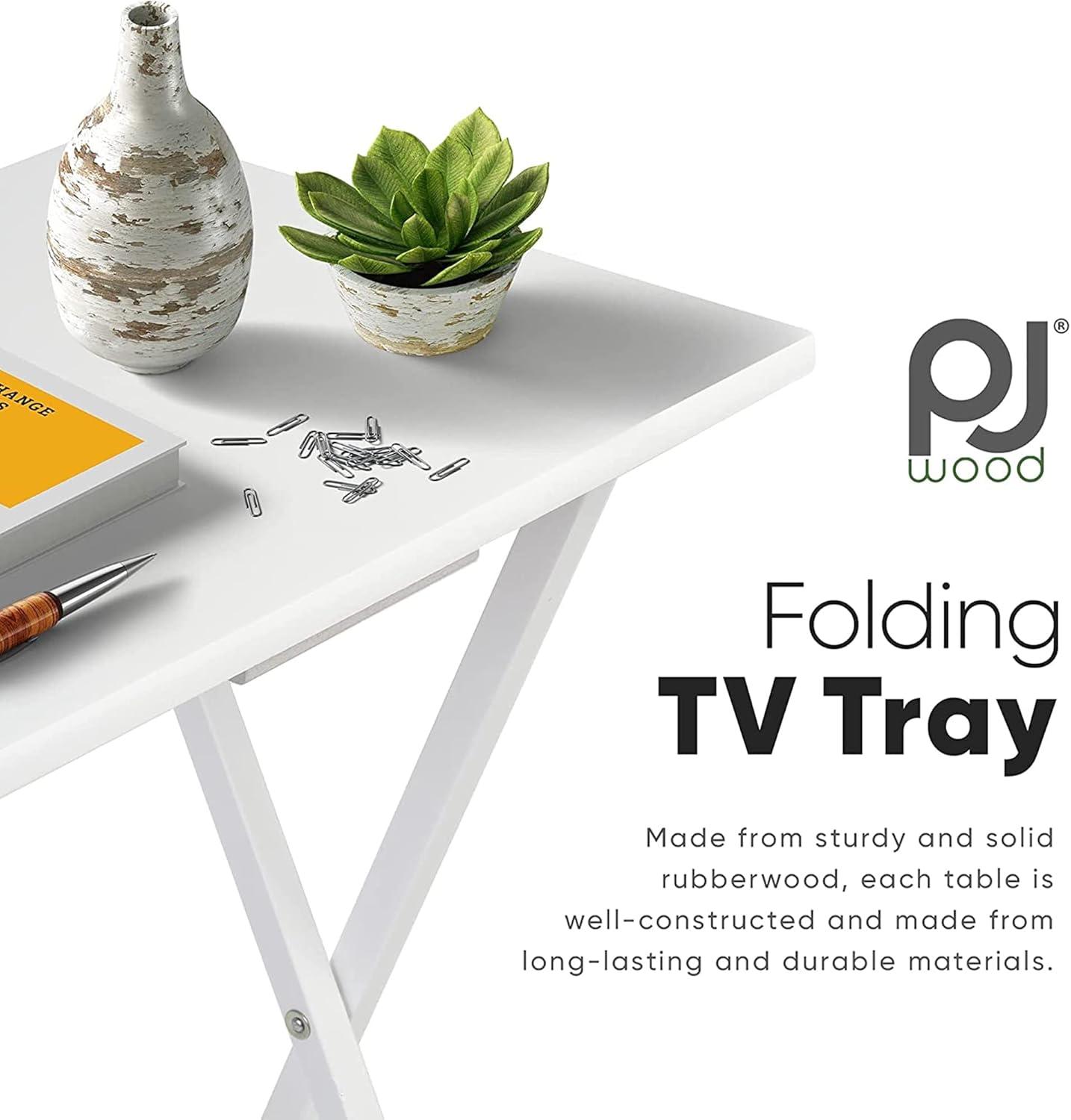 PJ Wood 19.09'' Solid Wood Rectangular Portable Folding Table (Set of 2)