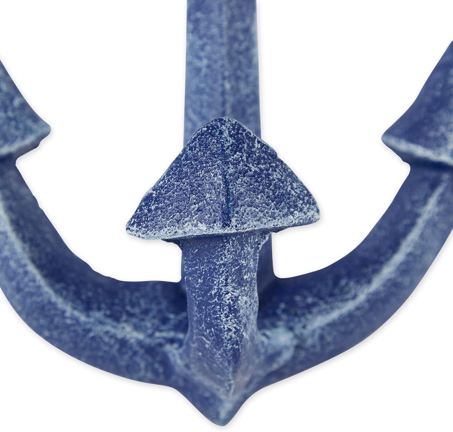 DII Decorative Cast Iron Wall Hook Collection, Blue Anchor