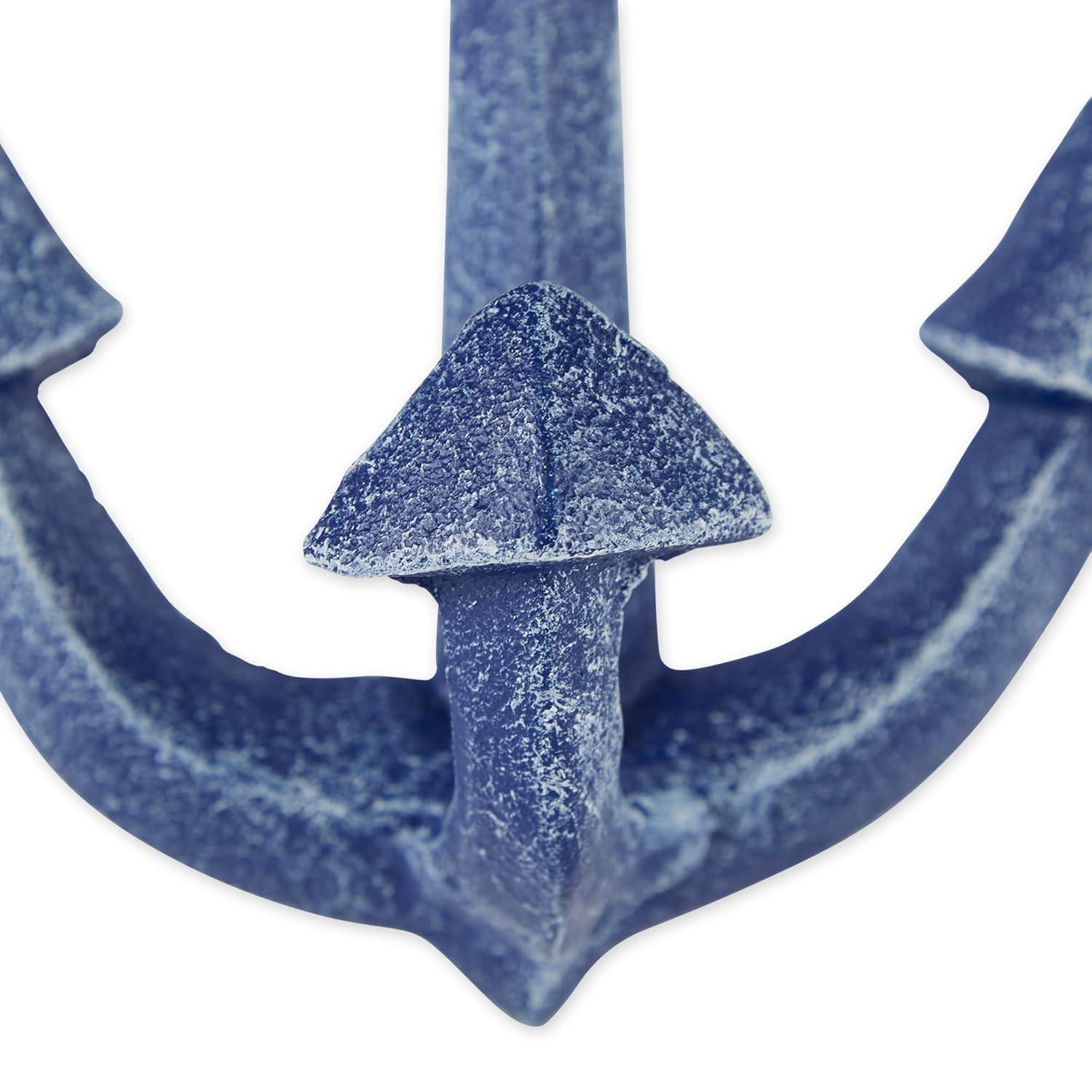 DII Decorative Cast Iron Wall Hook Collection, Blue Anchor
