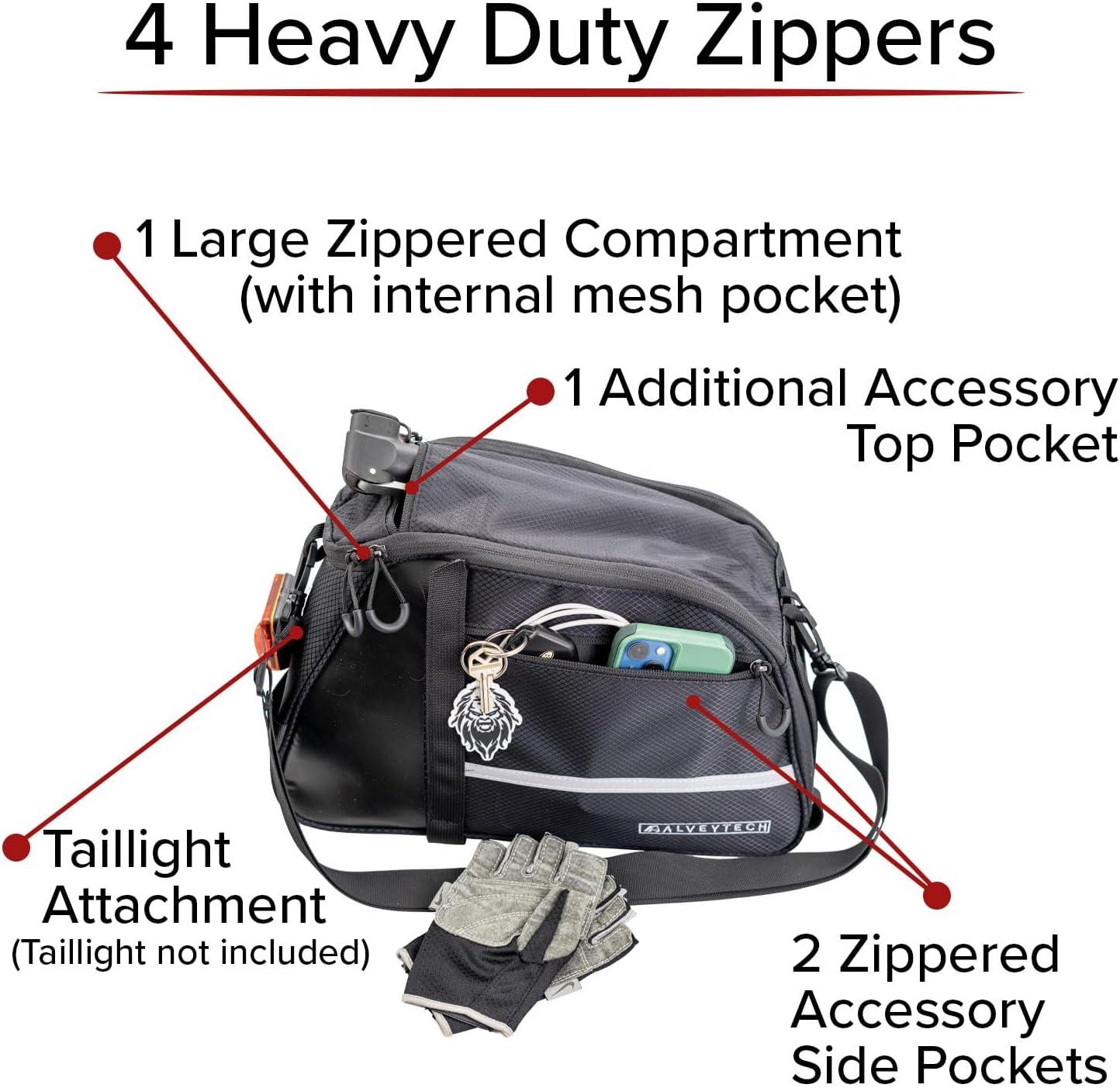 AlveyTech XL Rear Rack Bag for Bicycle and eBike - Water-Resistant 12L Bike Trunk Bag, Bags for Bicycles Rear Rack, Back Seat Rack Bags for Bikes and e-Bikes, Large Cargo Storage Carrier for Cycling