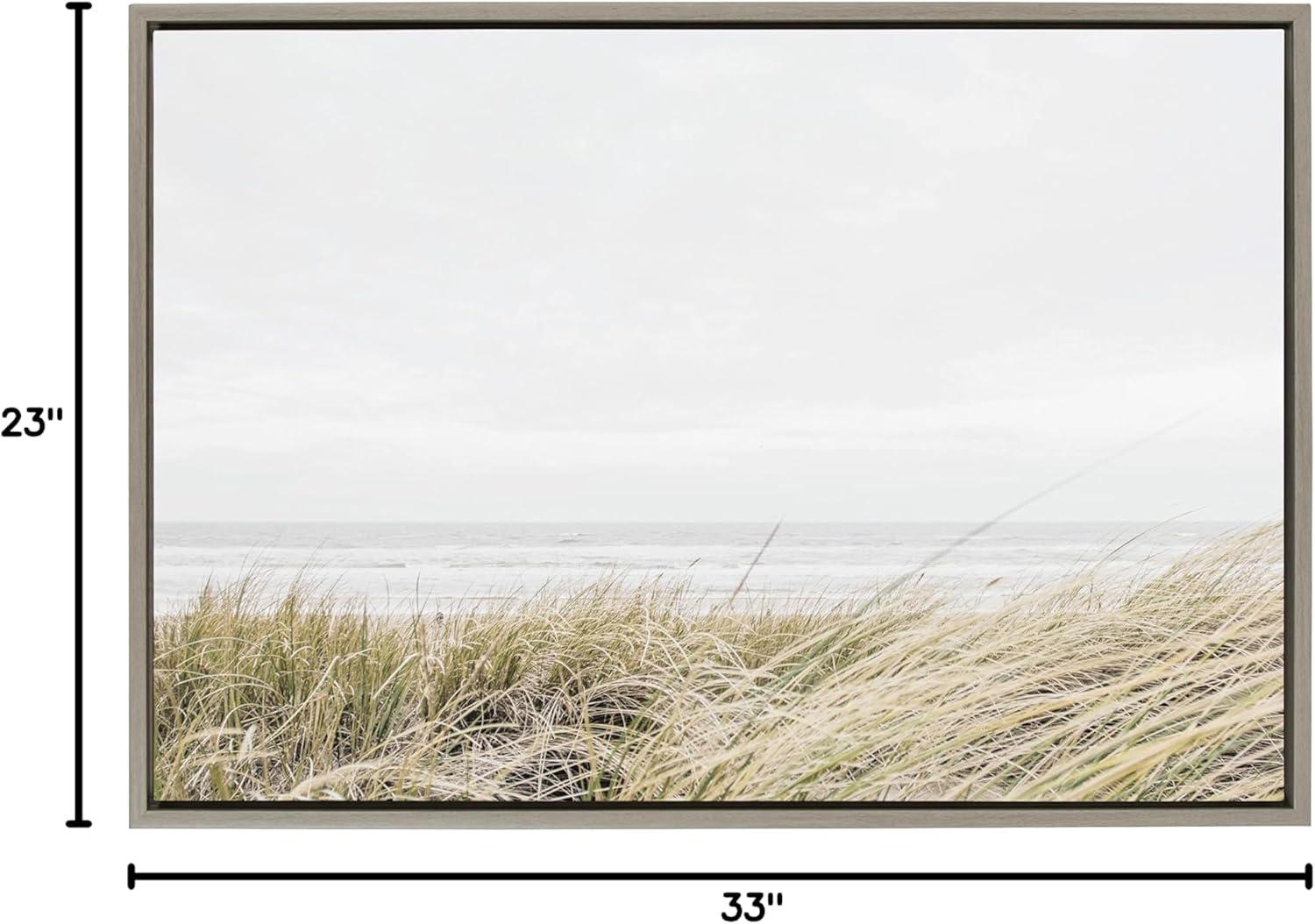 23" x 33" Sylvie East Beach Framed Canvas by Amy Peterson Art Studio Gray - Kate & Laurel All Things Decor: Coastal Wall Decor
