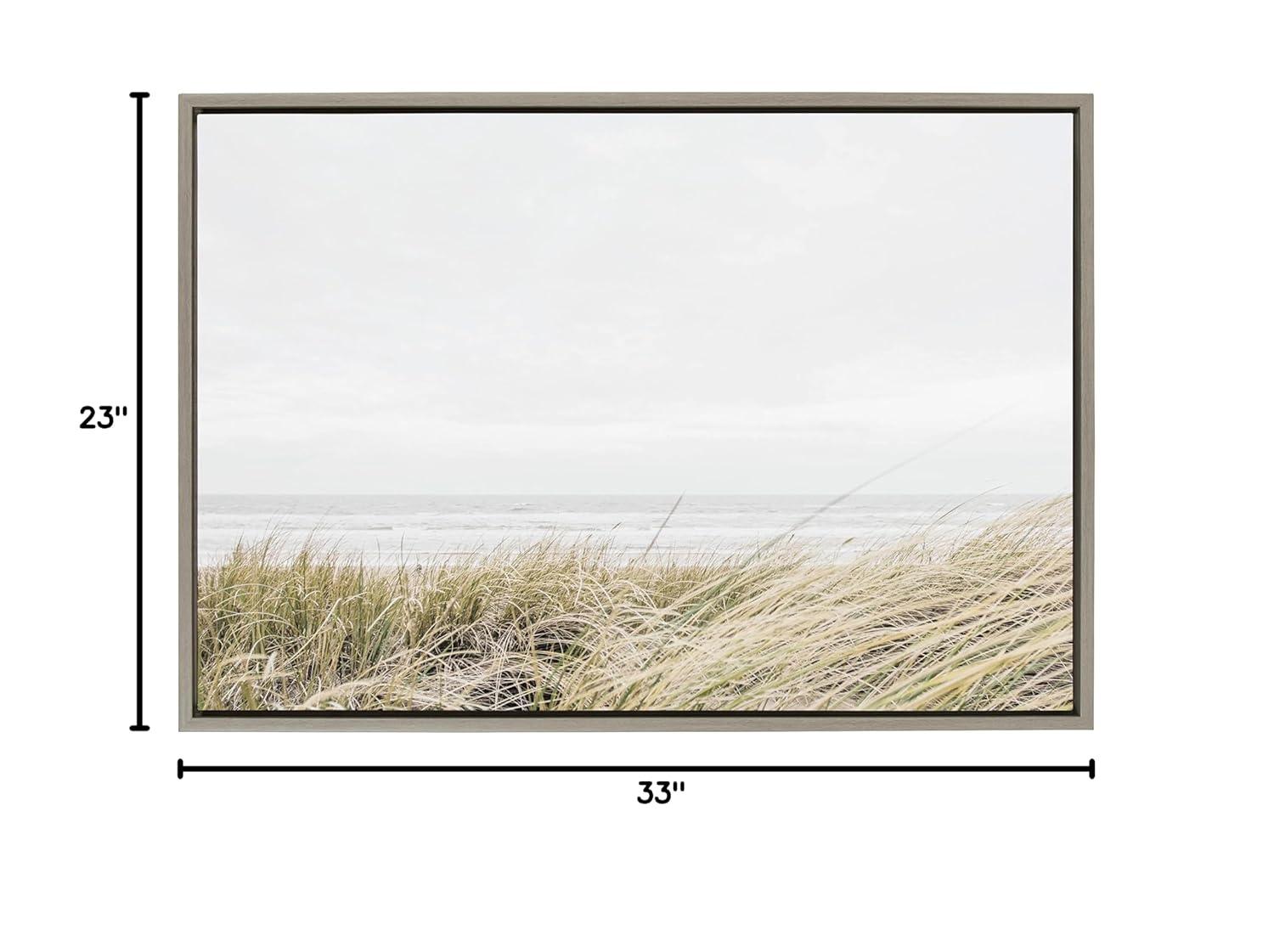 23" x 33" Sylvie East Beach Framed Canvas by Amy Peterson Art Studio Gray - Kate & Laurel All Things Decor: Coastal Wall Decor