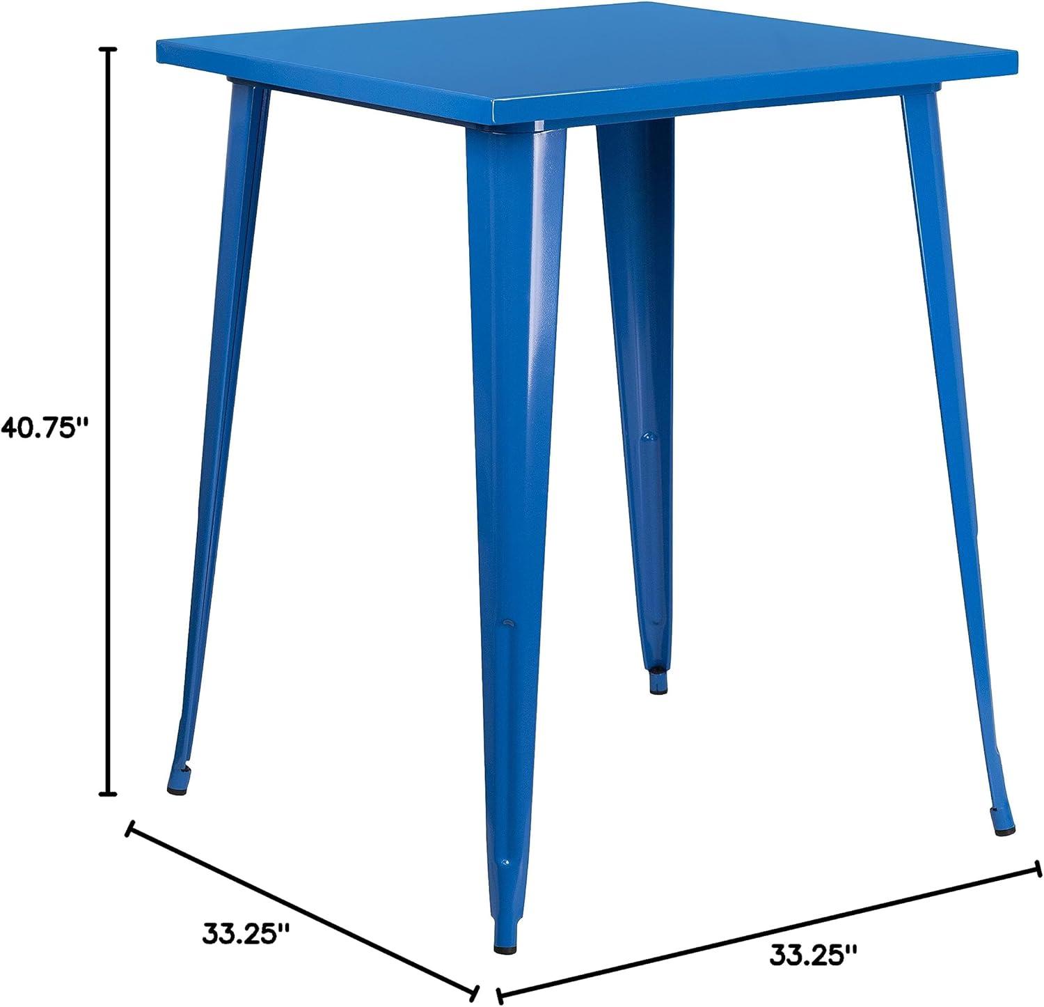 Flash Furniture Commercial Grade 31.5" Square Metal Indoor-Outdoor Bar Height Table