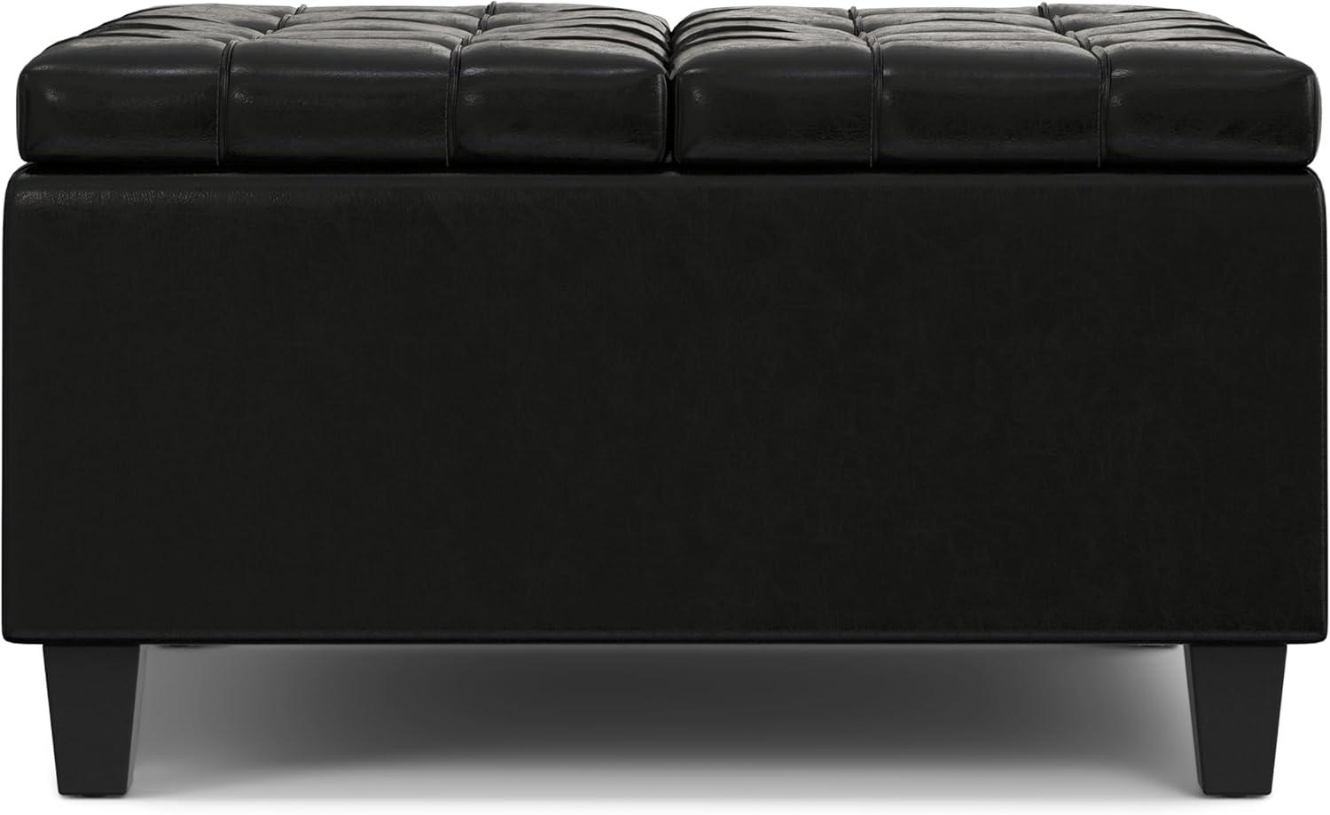 Harrison Small Square Coffee Table Storage Ottoman, Assembled