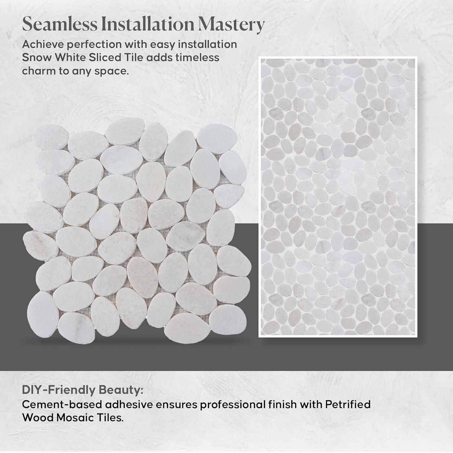 b.o.i Hawaii 12" x 12" Natural Stone Pebbles Mosaic Wall & Floor Tile