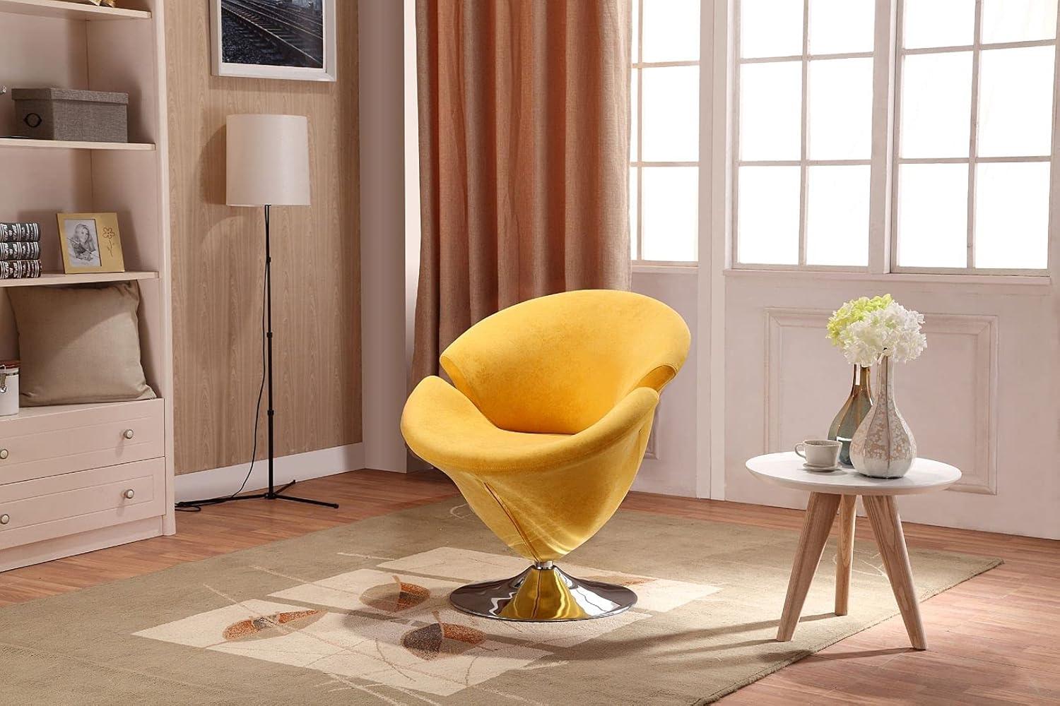 Troyer Velvet Swivel Barrel Chair