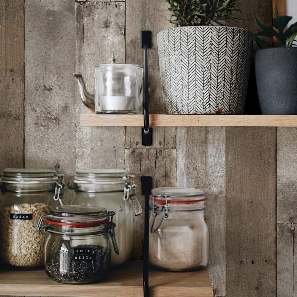 Tempaper Repurposed Wood Weathered Peel and Stick Wallpaper, 20.5" x 16.5'